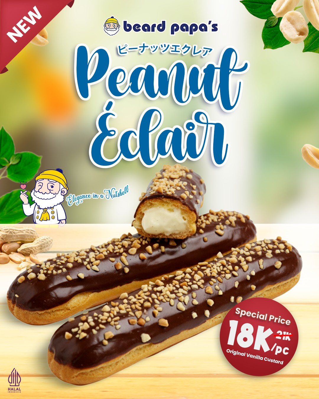 Promo Beard Papa's Peanut Eclair Hanya Rp 18.000 - Image 1