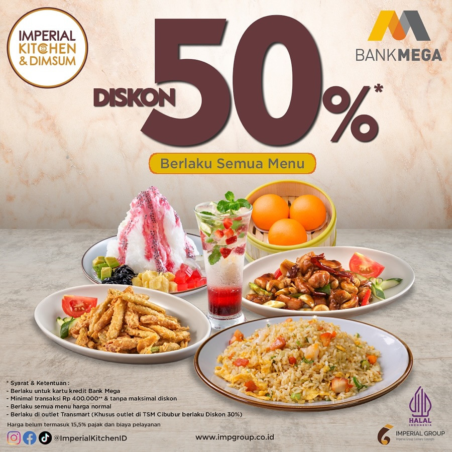 Promo Imperial Kitchen & Dimsum Diskon 50% dengan Kartu Kredit Bank Mega - Image 1