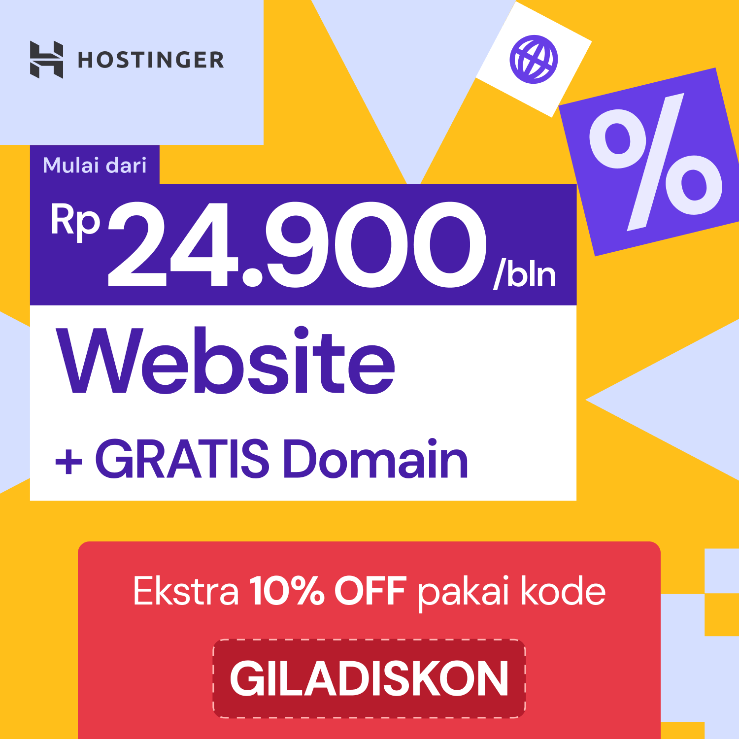 🌐 Website + Gratis Domain (Rp24.900/bln)