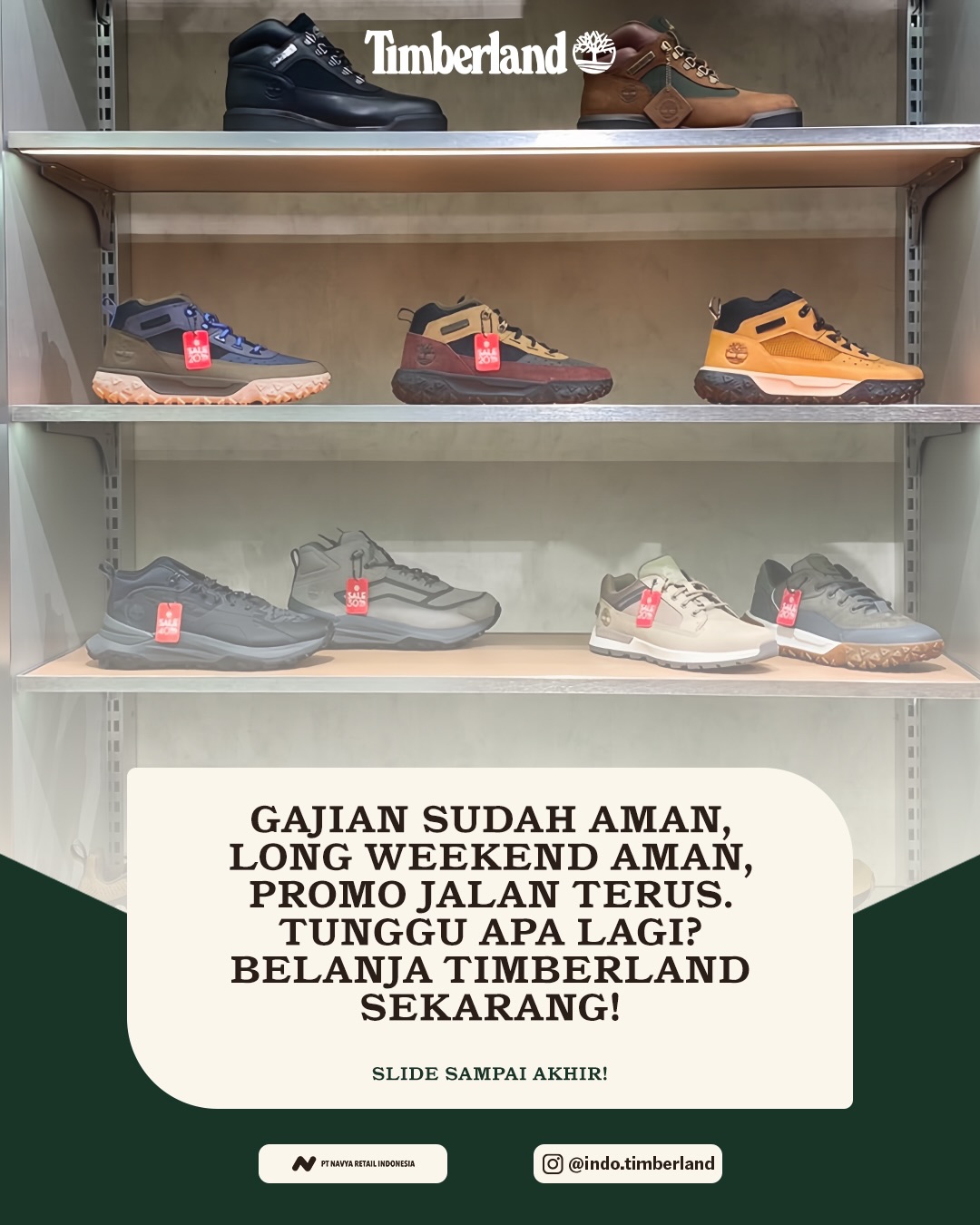 Timberland: Beli 2 Dapat Ekstra 20% Off