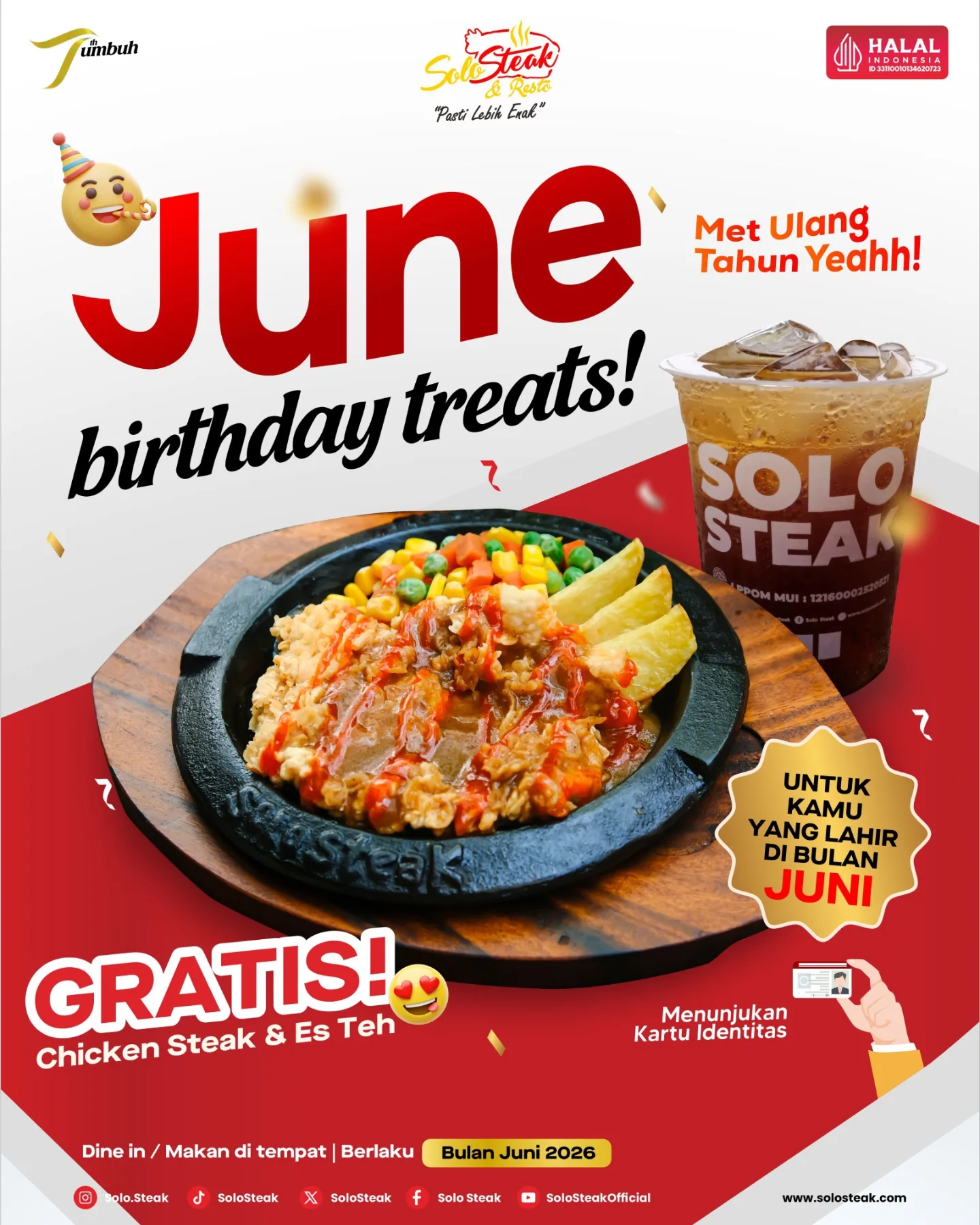 Chicken Steak & Es Teh Gratis untuk Ulang Tahun Juni - Image 2
