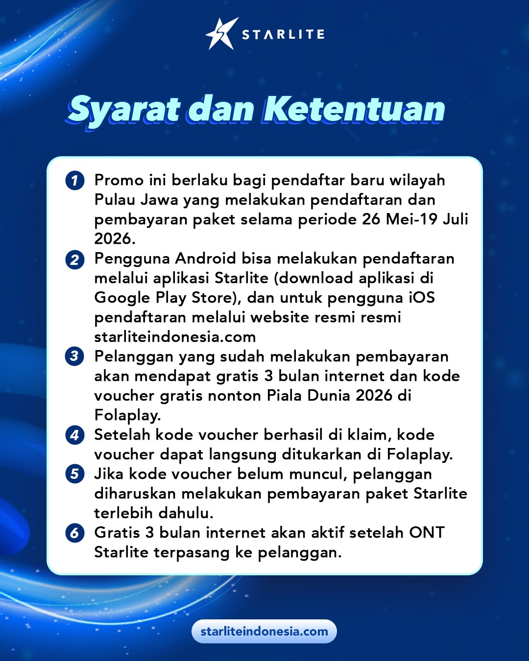 Starlite Rp100k/bln: gratis 3 bln internet & nonton Piala Dunia 2026 - Image 4