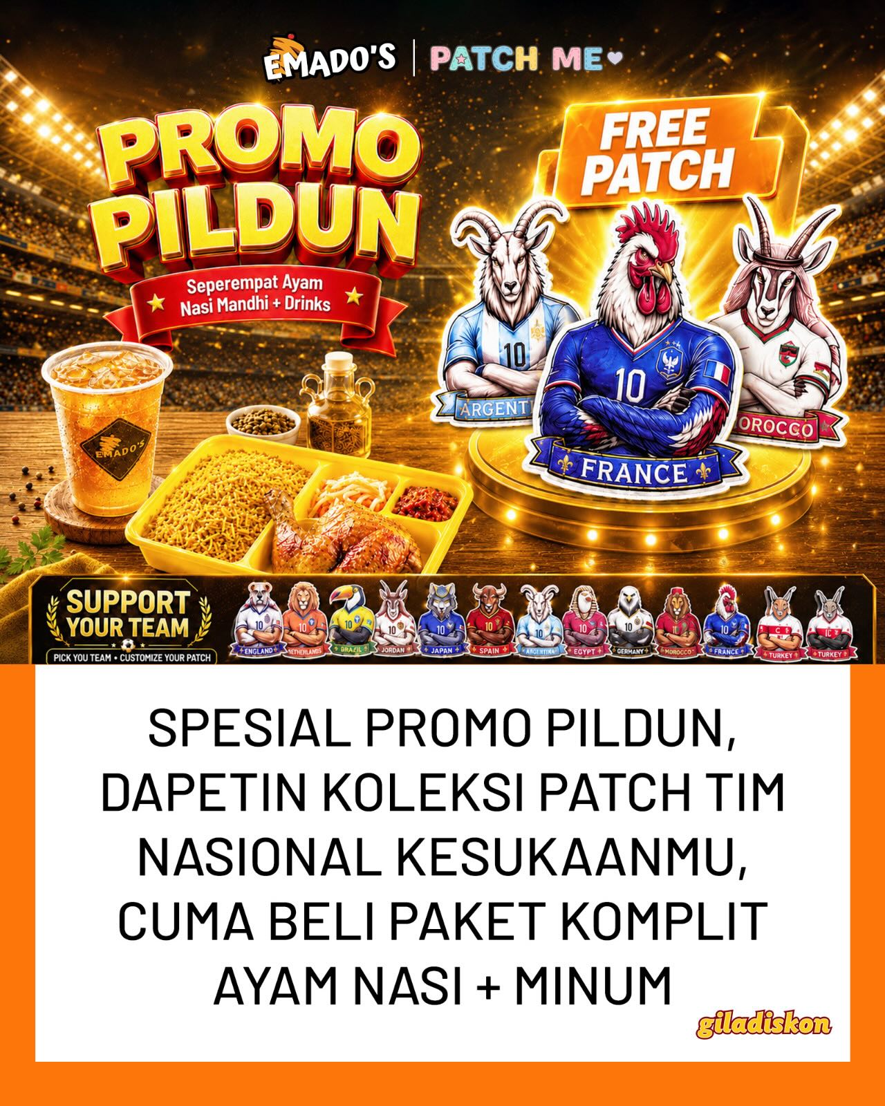 Paket Ayam Panggang 59 Ribu + Gratis Patch