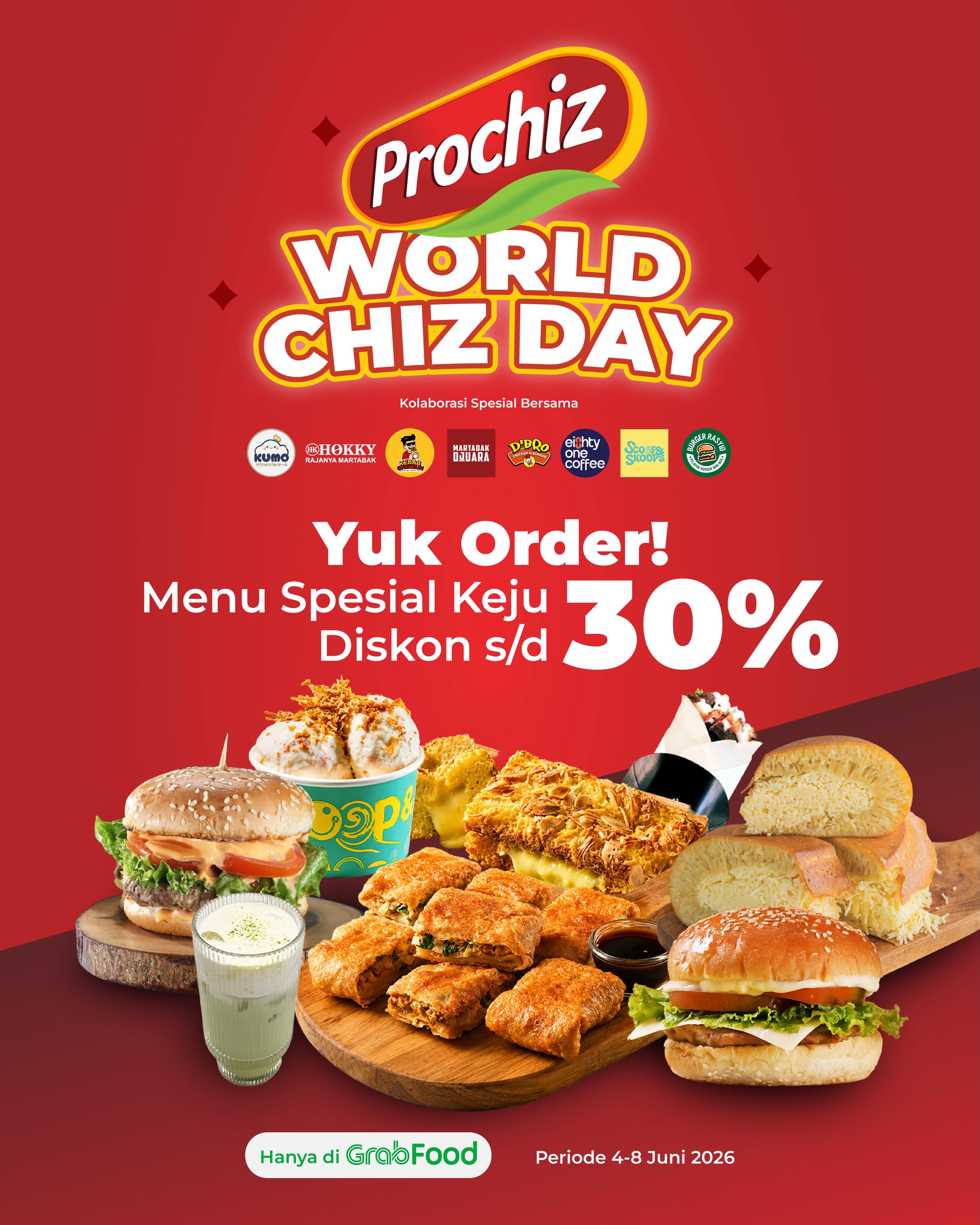 Diskon Hingga 30% Menu Prochiz di GrabFood (4–8 Juni 2026)