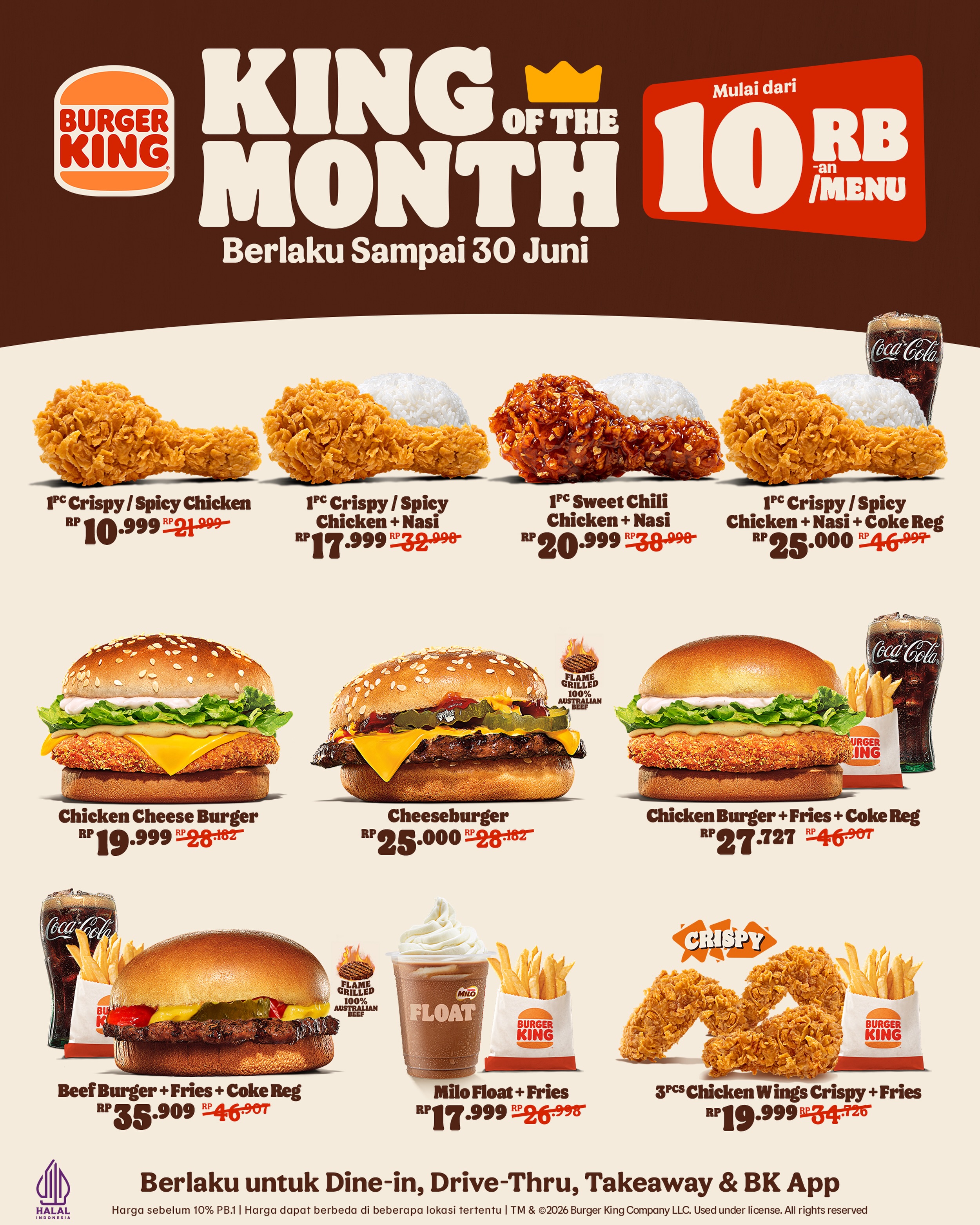 Promo King of The Month BK mulai Rp10.000 per menu - Image 1