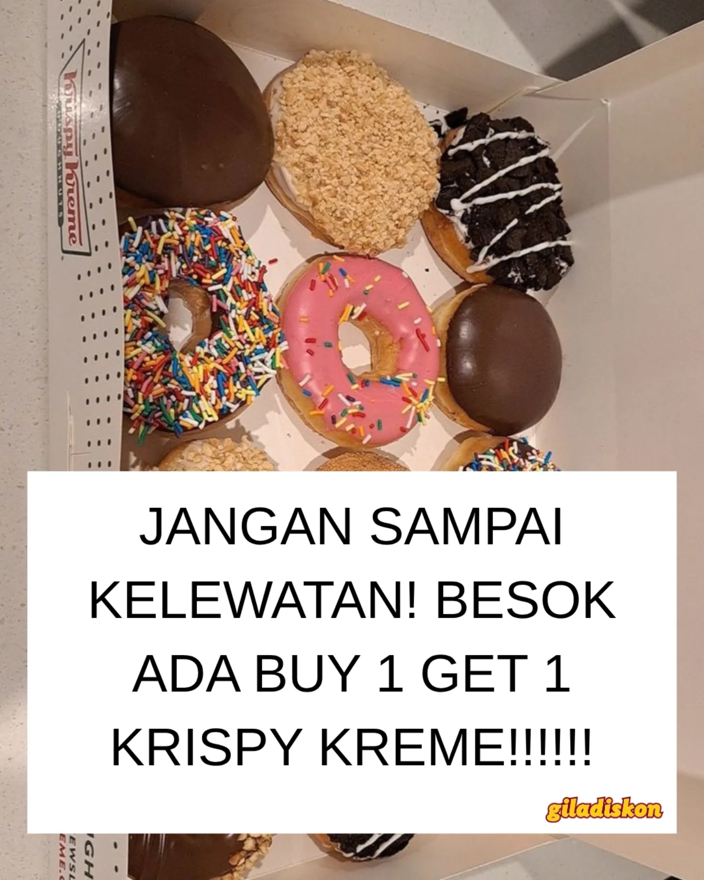 Krispy Kreme Buy 1 Get 1: 2 Lusin Donat Rp119rb (9-11 Juni)