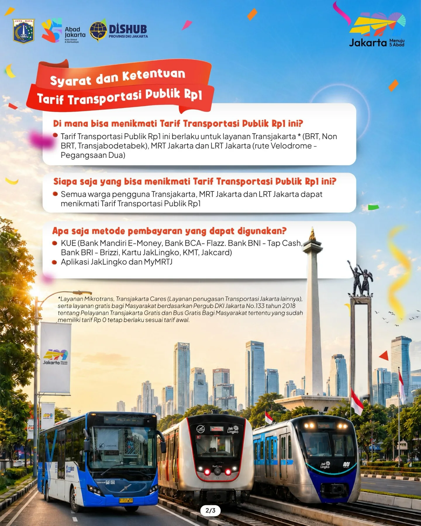 HUT ke-499 Jakarta: Naik Transportasi Publik Rp1 selama 3 Hari - Image 3