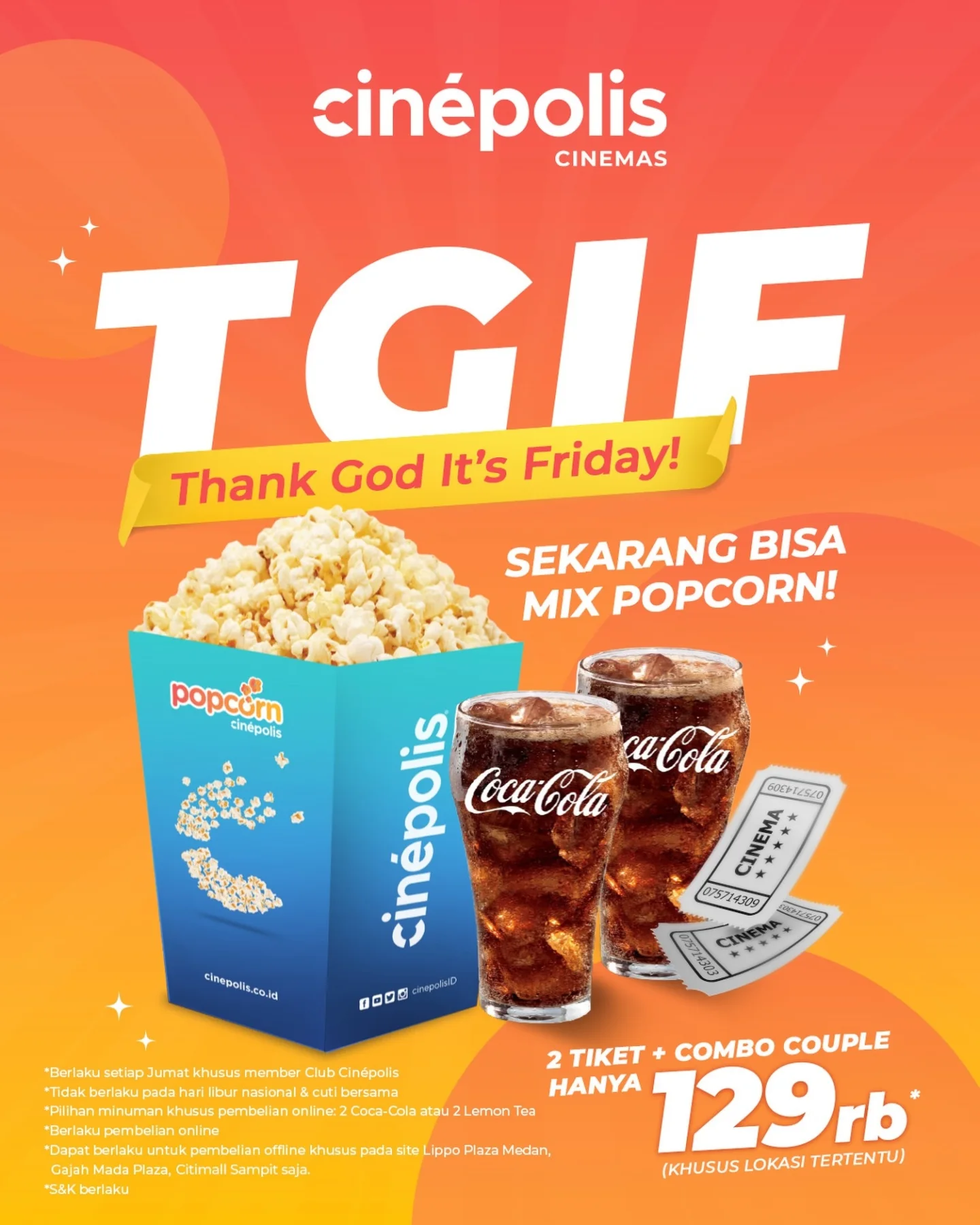 TGIF Spesial: 2 Tiket & Combo Couple Rp129.000 - Image 2