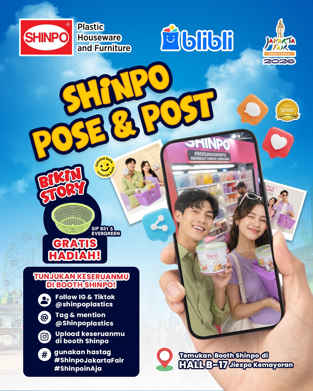 Diskon 50% + Voucher 10% + Hadiah Gratis di Booth SHINPO X BliBli Jakarta Fair - Image 4
