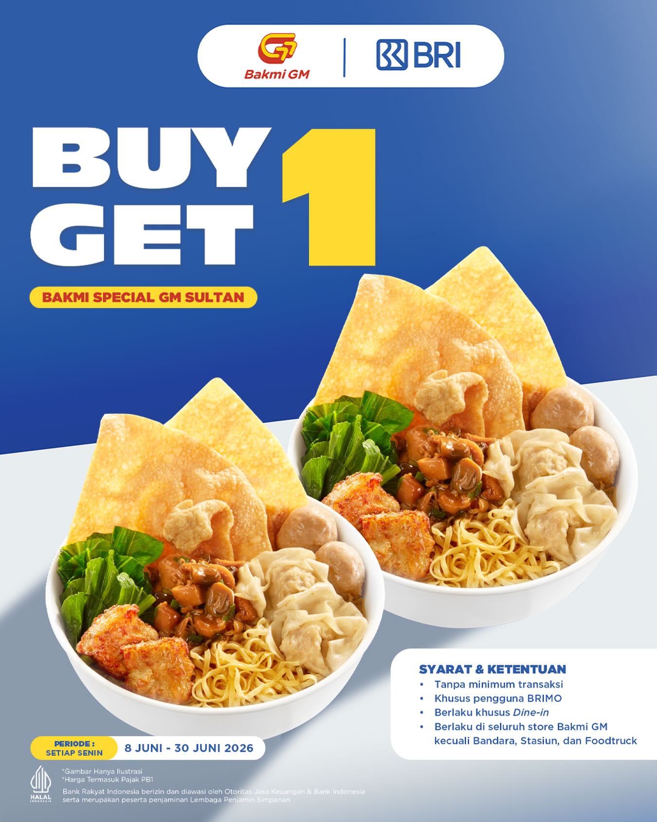 B1G1 Bakmi GM Sultan – Senin via BRImo