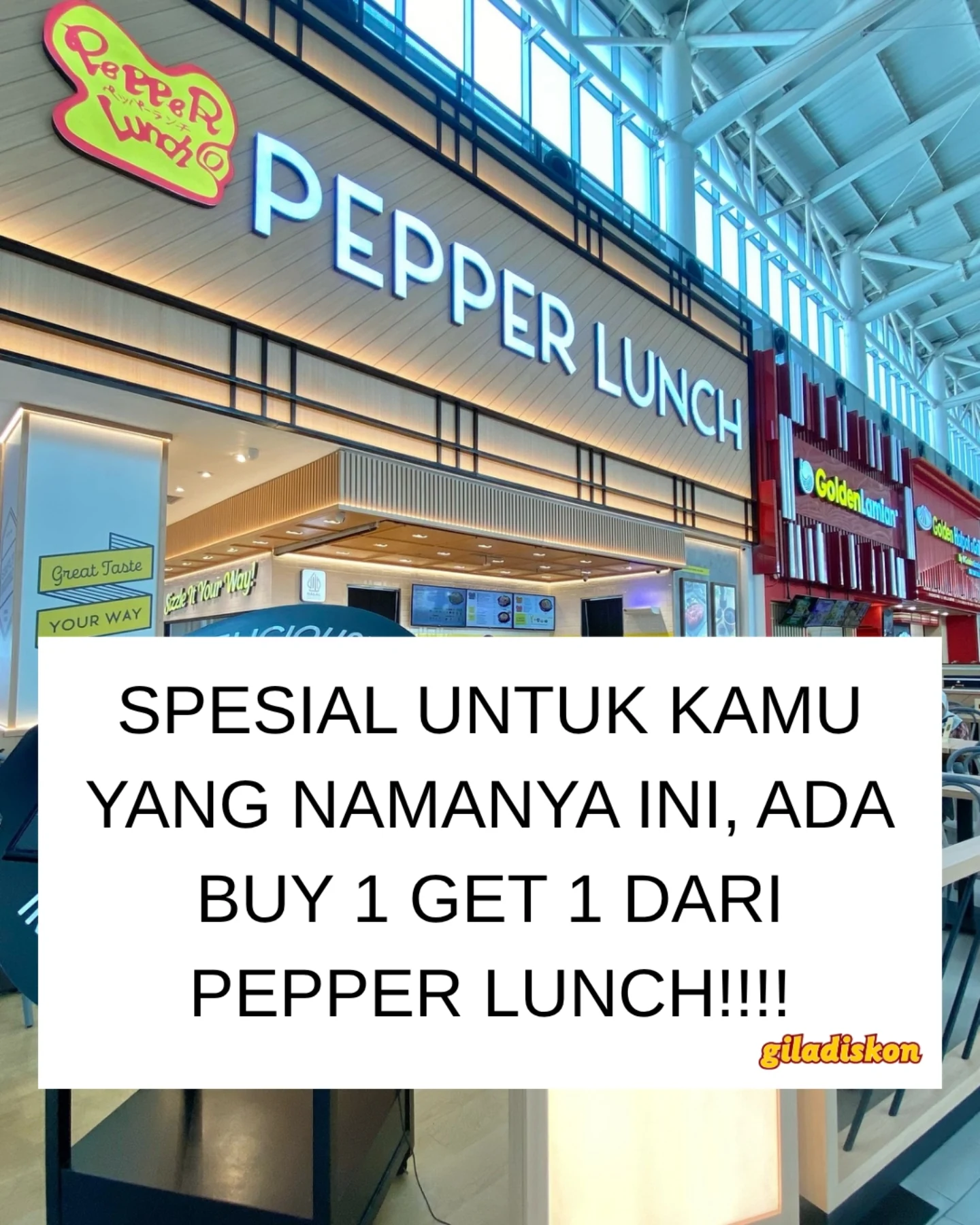 Inisial J,U,N,I: Buy 1 Free 1 di Pepper Lunch (5 hari)