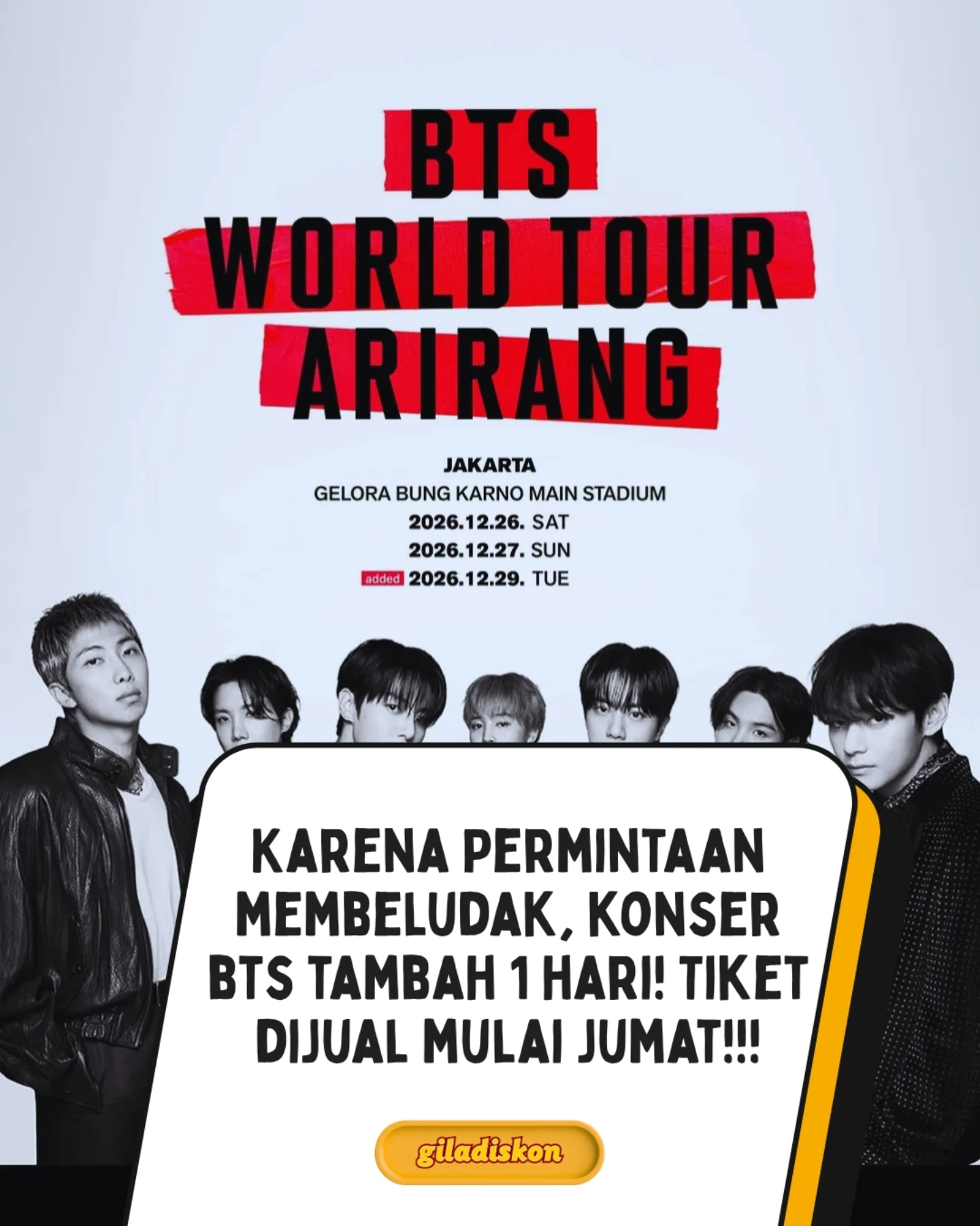 Tambahan! BTS ARIRANG Jakarta 29 Desember 2026 - Image 1