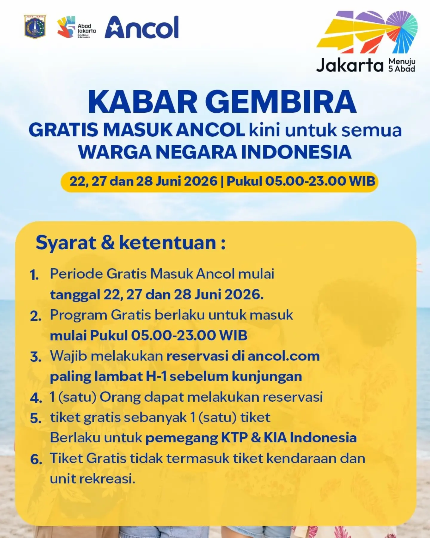 Gratis Masuk Ancol 22,27,28 Juni 2026 - Image 3