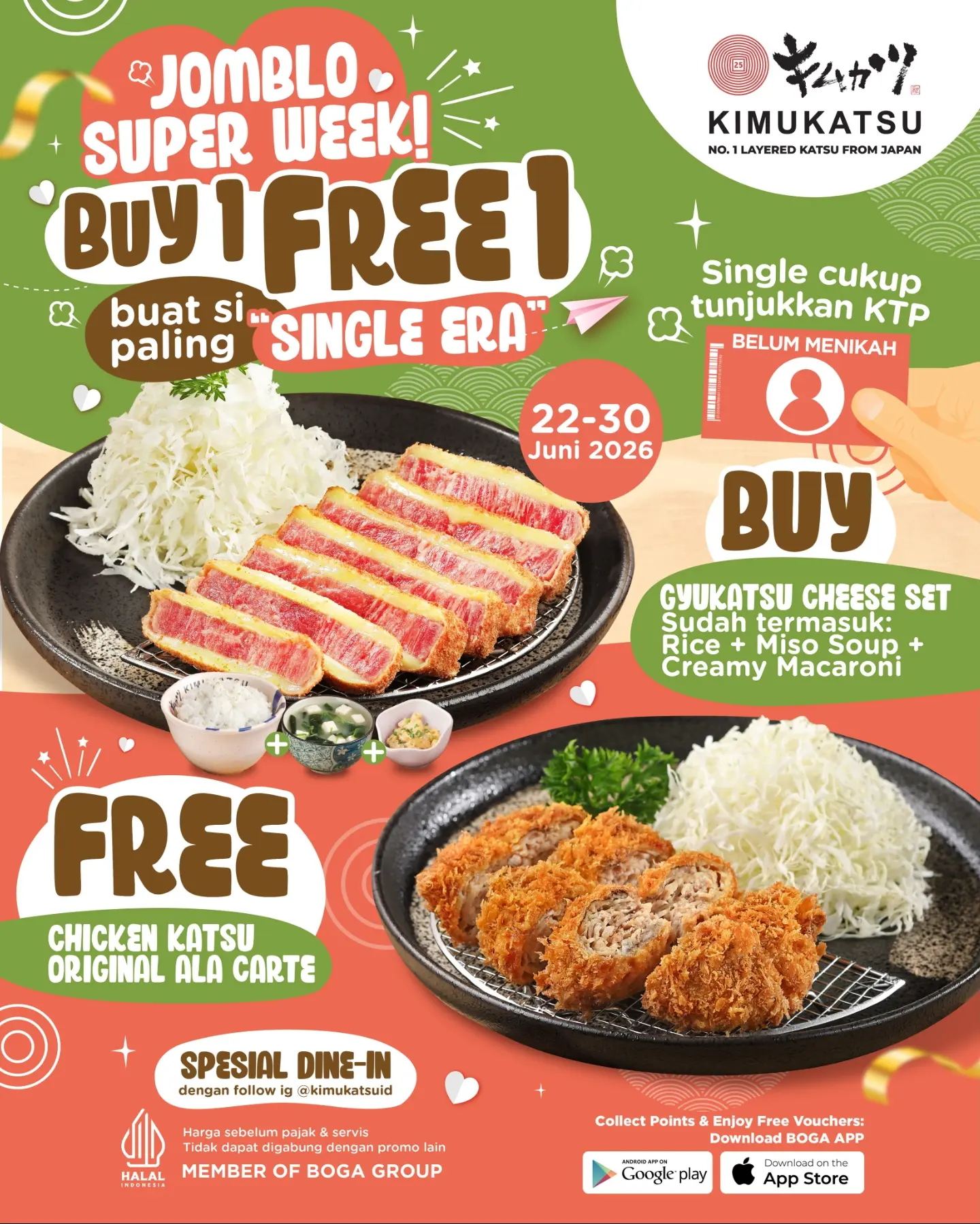 Buy 1 Free 1 untuk Jomblo di Kimukatsu - Image 1