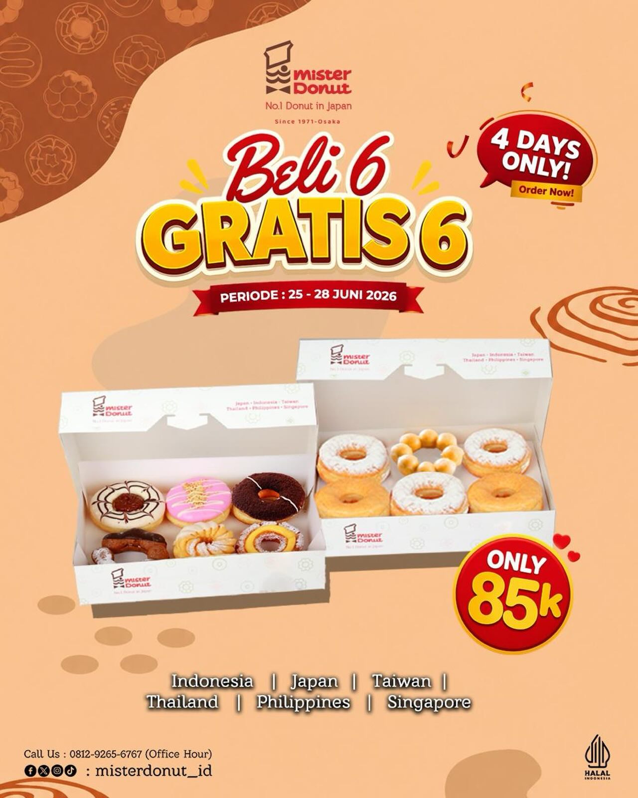 Beli 6 Gratis 6 - 12 Donat Hanya Rp85.000 - Image 1