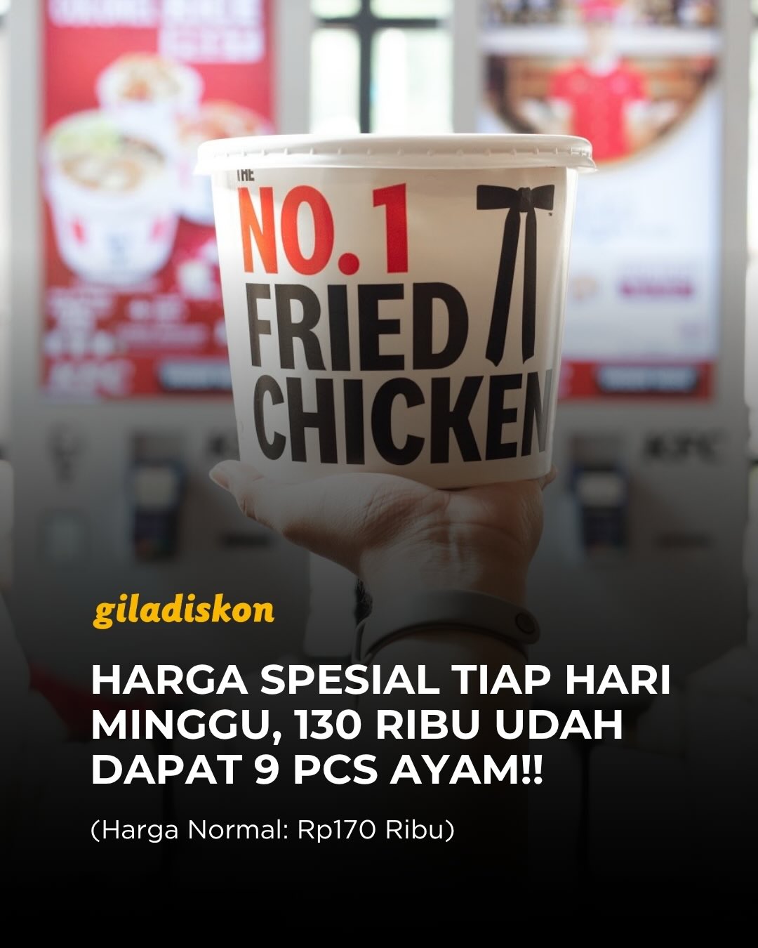9 Pcs Ayam KFC Rp130rb (Minggu), Bayar QRIS BCA/Kartu Kredit - Image 1