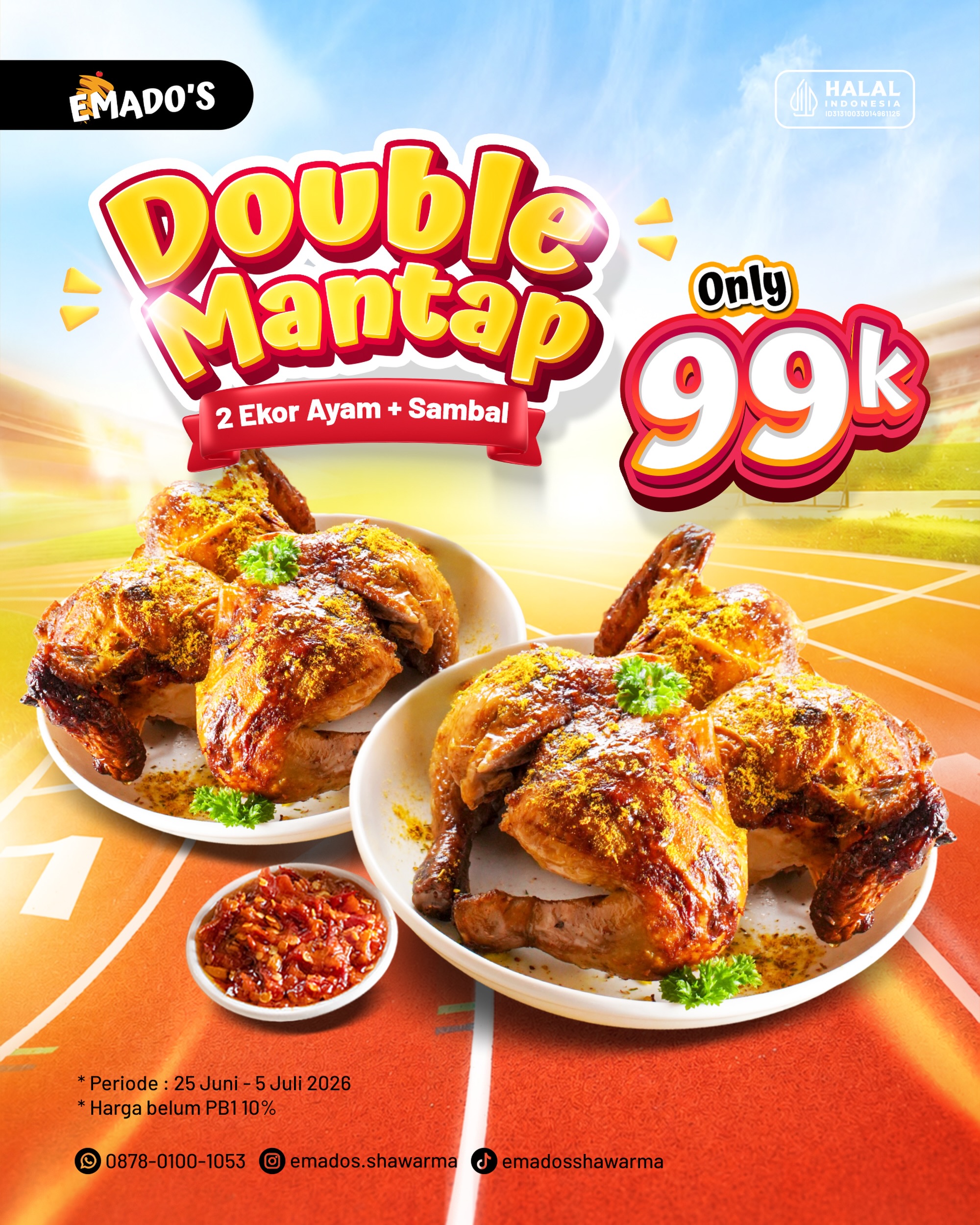 Double Mantap: 2 Ayam + Sambal Rp99.000 - Image 1