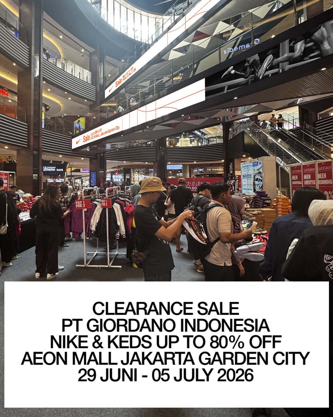 Clearance Sale Giordano: Nike & Keds Diskon hingga 80% - Image 1