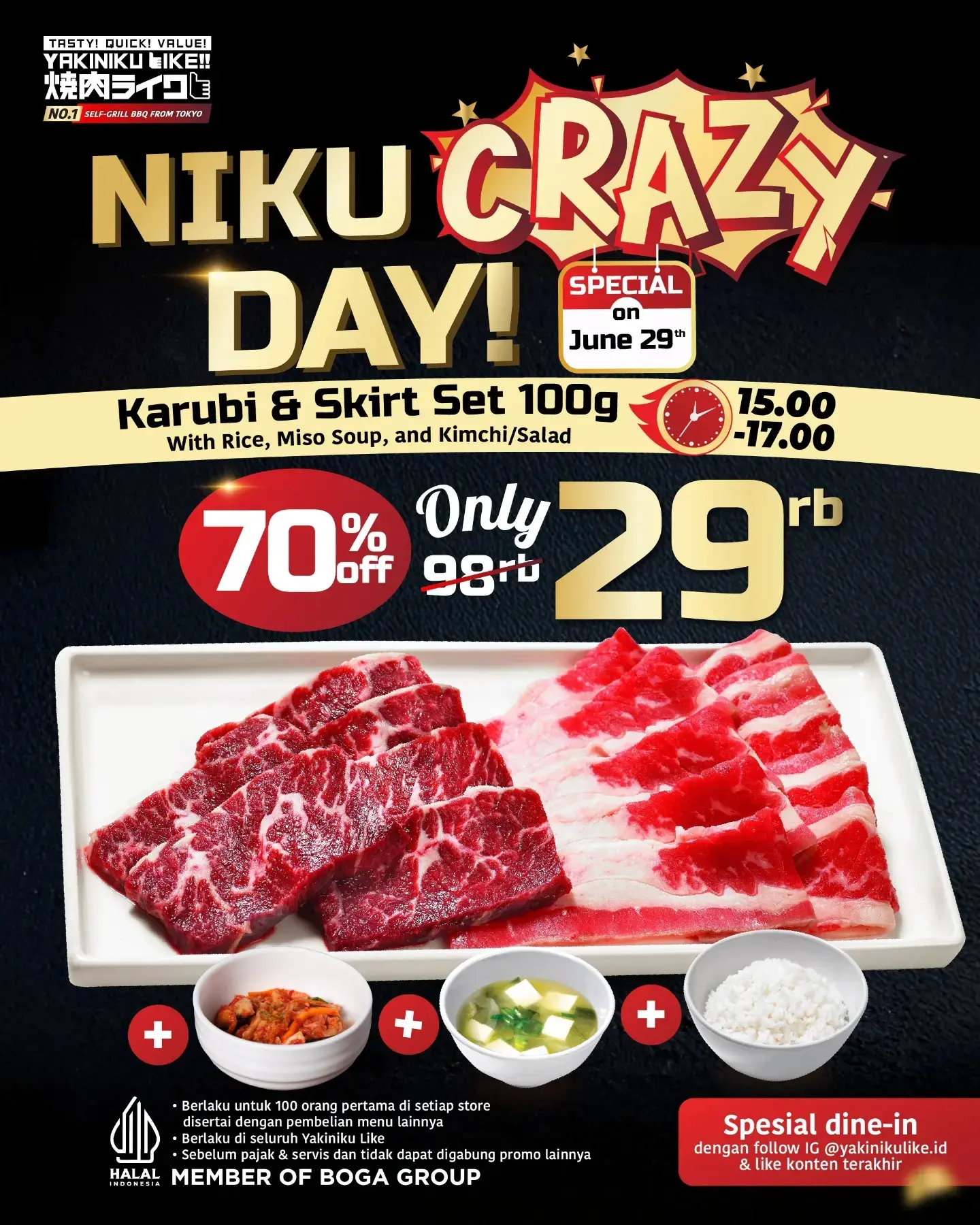 Niku Crazy Day: Karubi & Skirt Set Cuma 29 Ribu