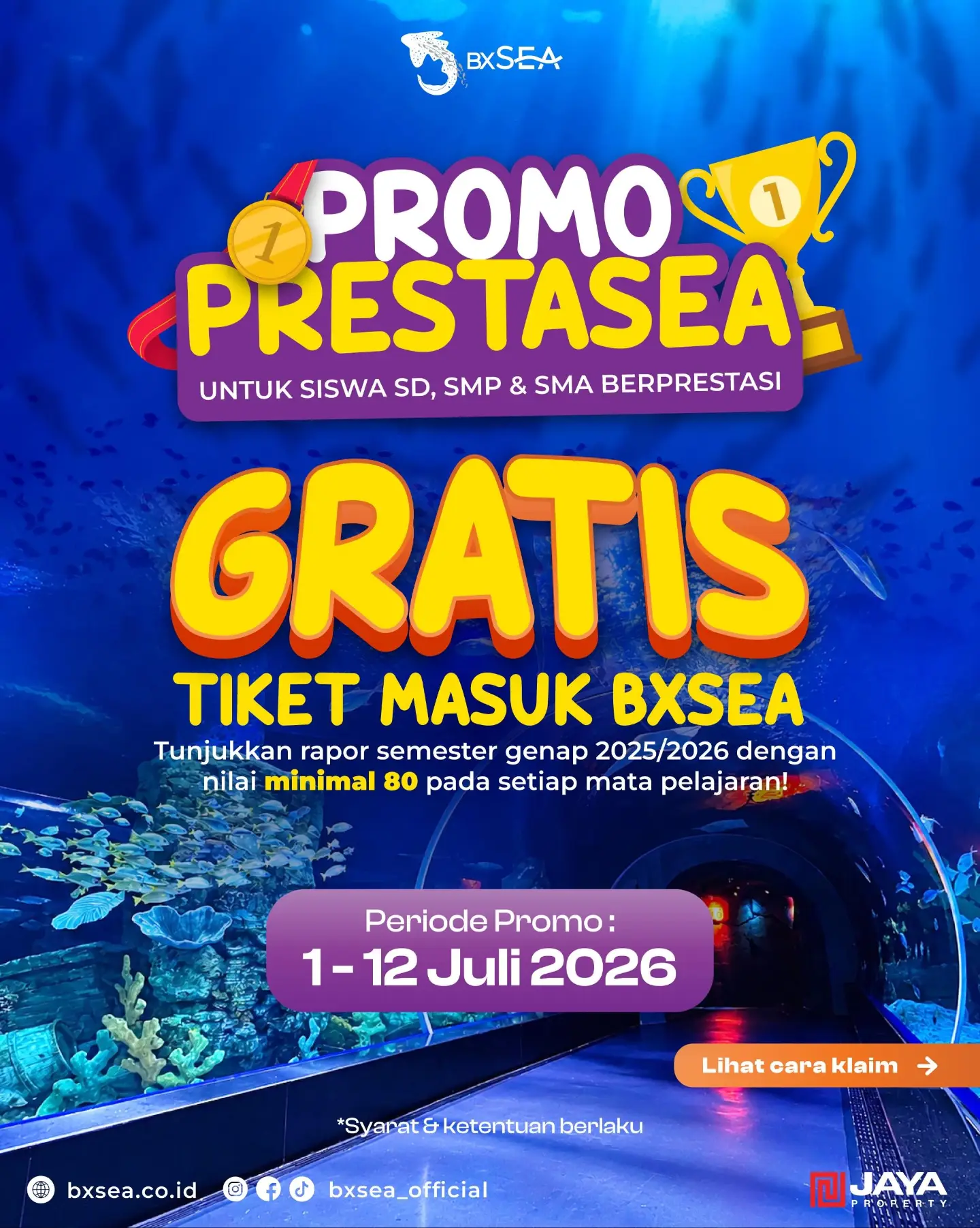 Free Ticket to BXSea Oceanarium with Report Card (Score ≥80) Jul 1-12 - Image 1