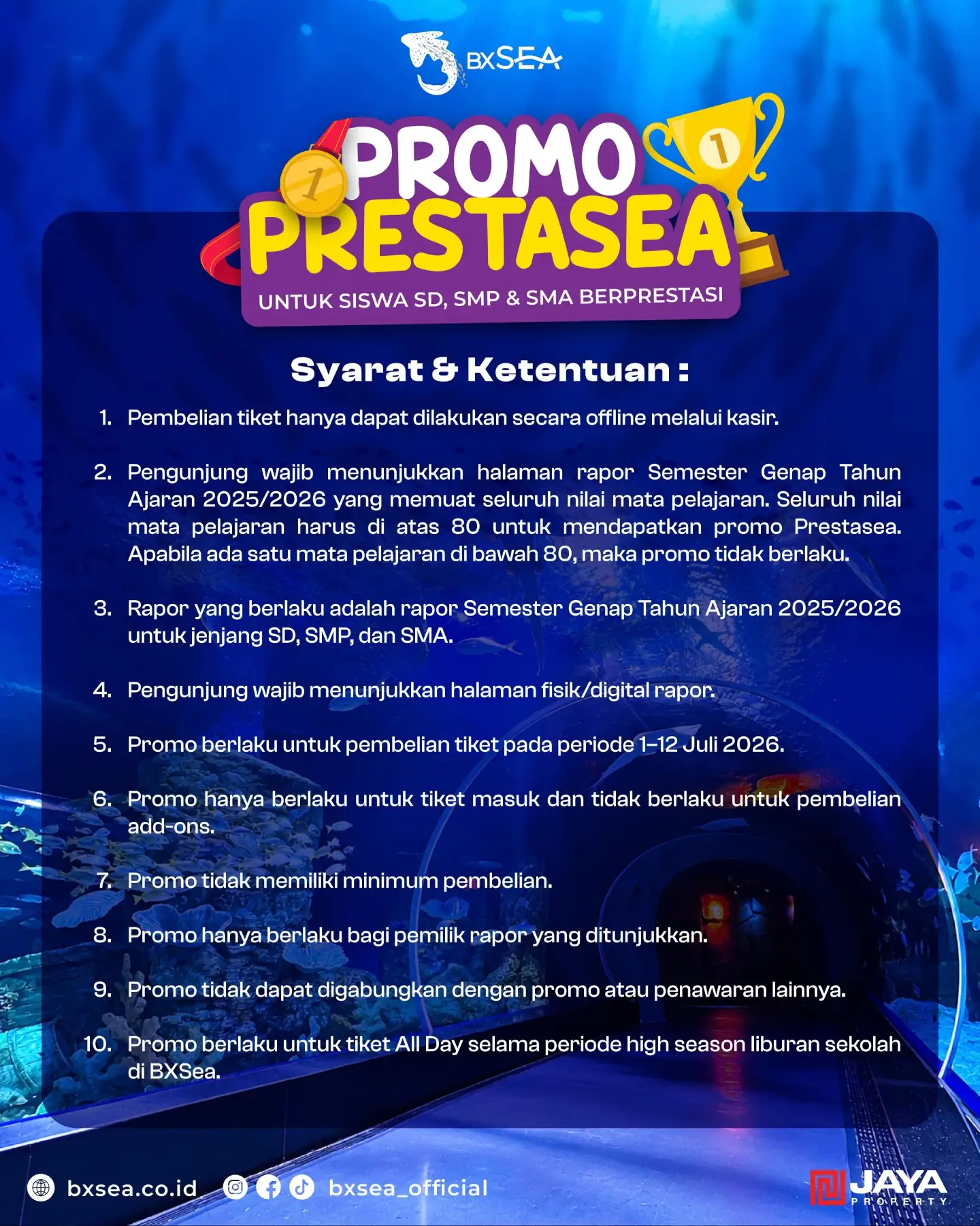 Free Ticket to BXSea Oceanarium with Report Card (Score ≥80) Jul 1-12 - Image 2