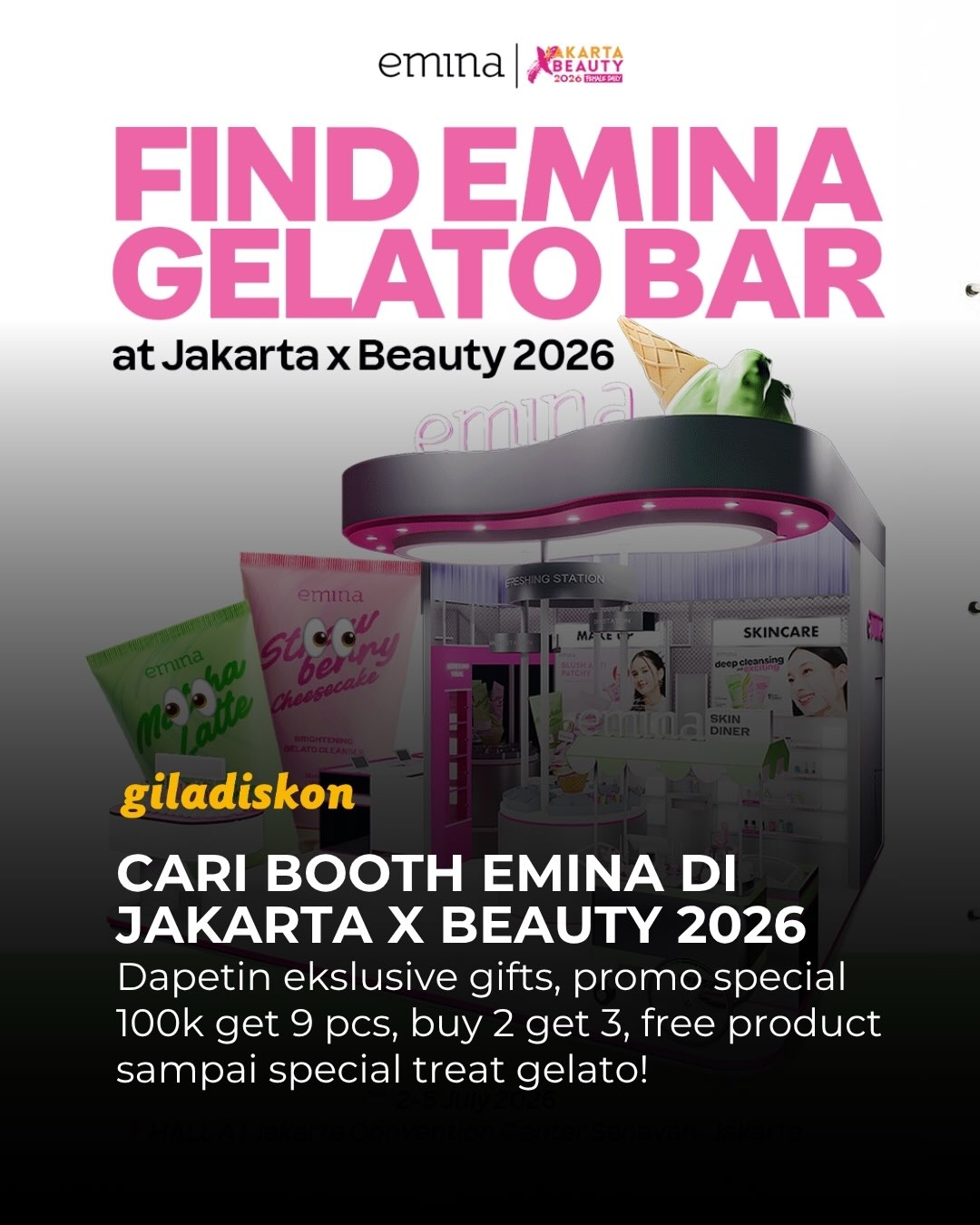 Promo & Free Treats di Booth Emina Jakarta X Beauty 2026 - Image 1