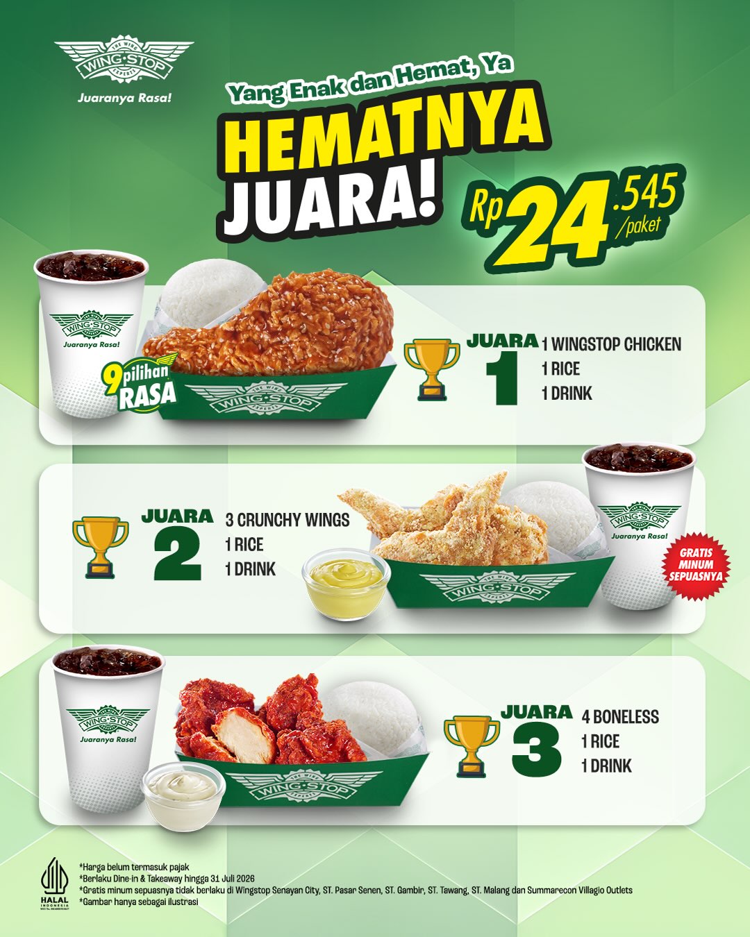Wingstop Paket Rp24.545 + Free Refill - Image 2