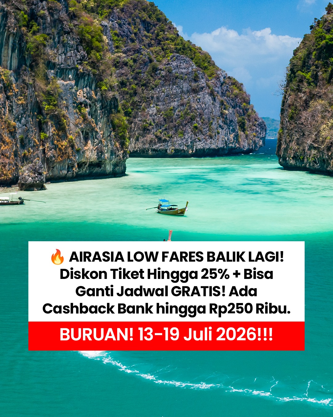 AirAsia Promo: Diskon 25% + Zero Change Fee, 13-19 Juli - Image 1