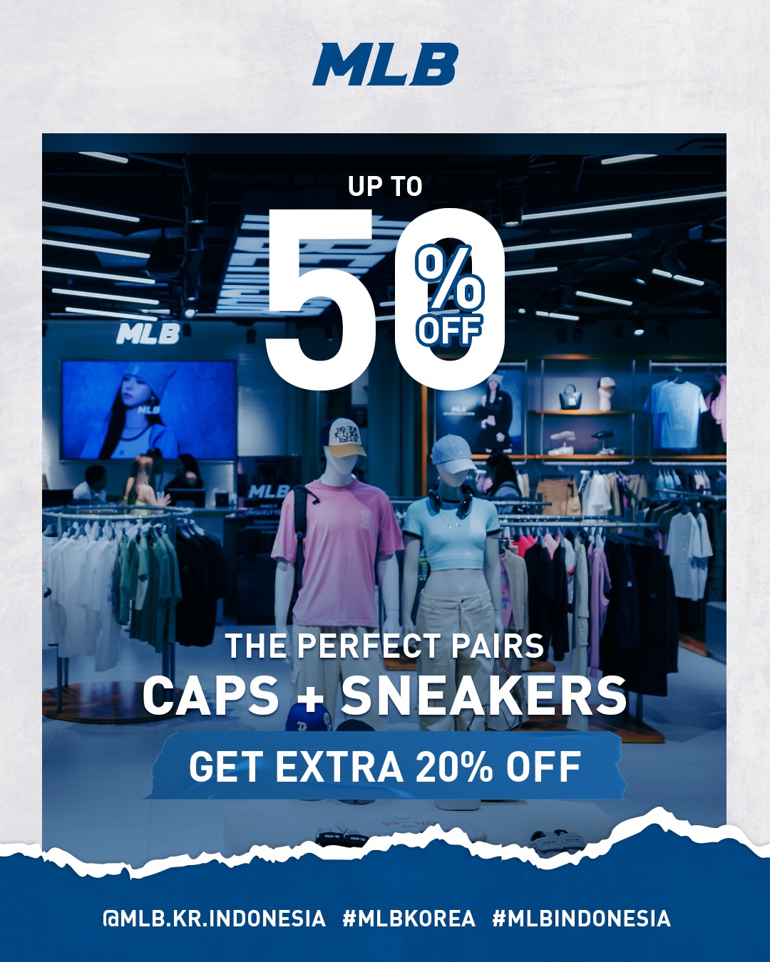 MLB Diskon 50% + Tambahan 20% Beli 2 Item - Image 1