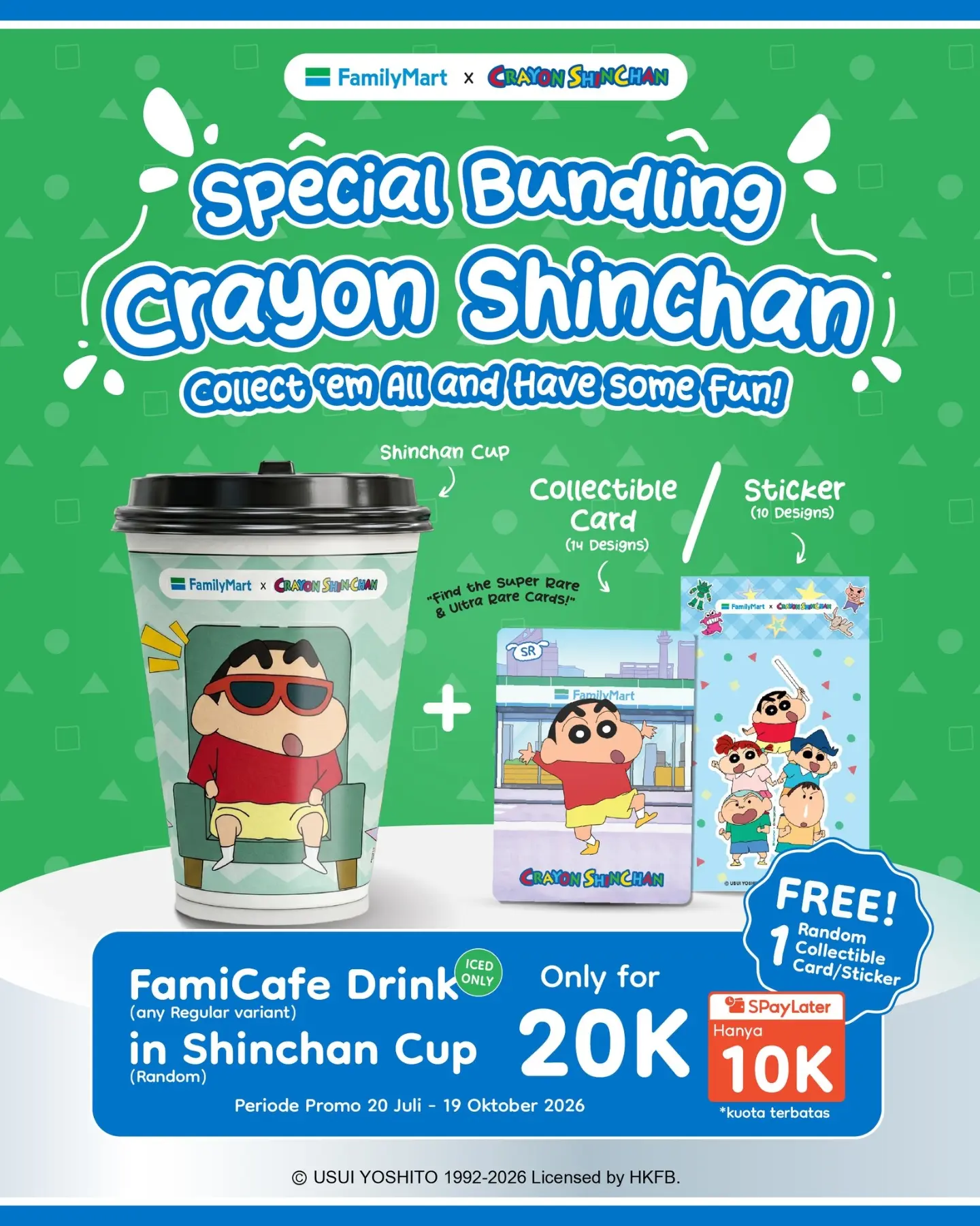 Cup Shinchan FamilyMart: 20rb dapat cup + bonus sticker/kartu - Image 2