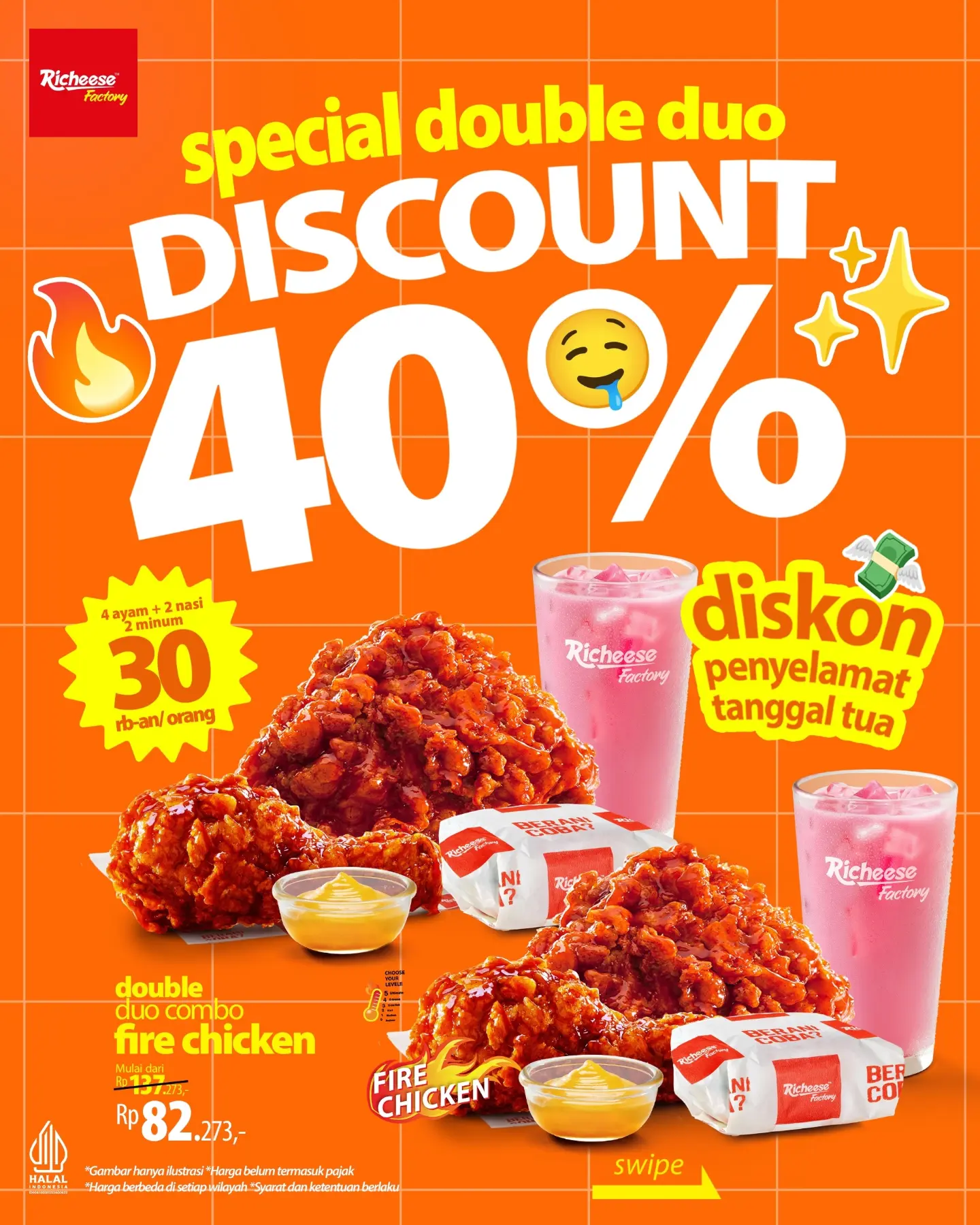Diskon 40% Double Duo Combo Richeese - mulai Rp30.000/orang - Image 2