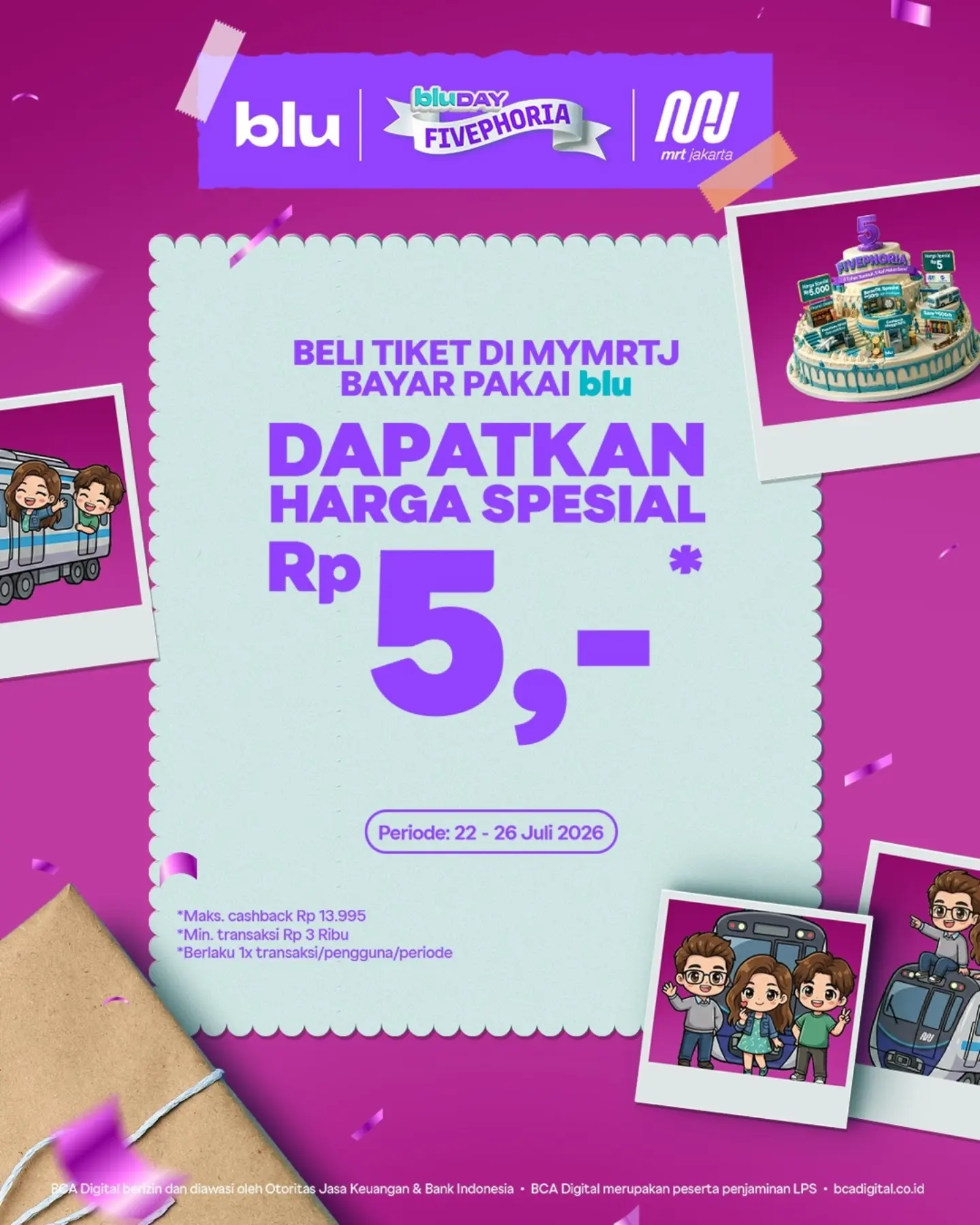 Tarif Rp5 naik MRT Jakarta via MyMRTJ + blu - Image 2