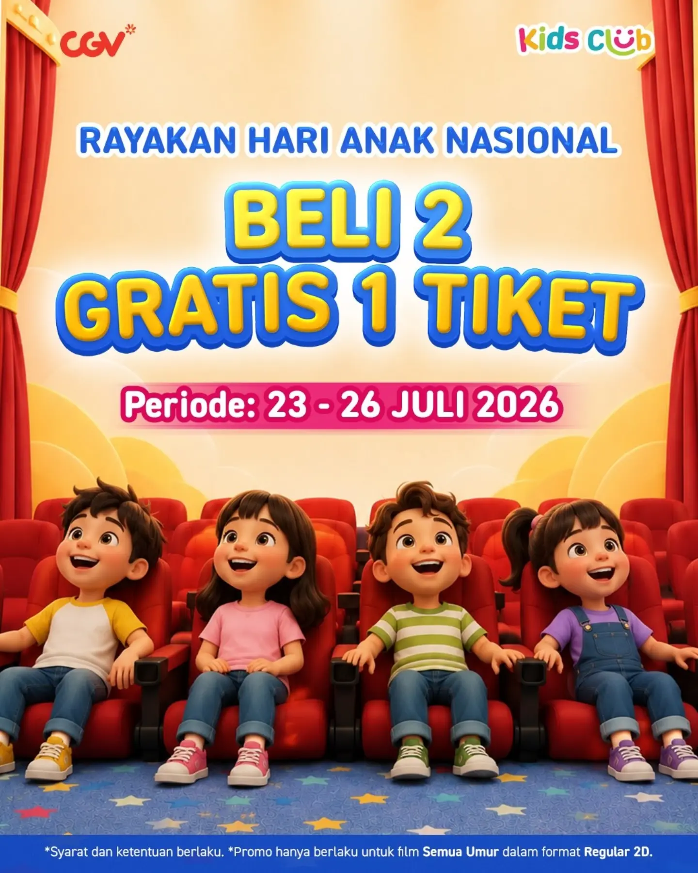 CGV: Beli 2 Gratis 1 Tiket Film Regular 2D untuk Kids Club - Image 2