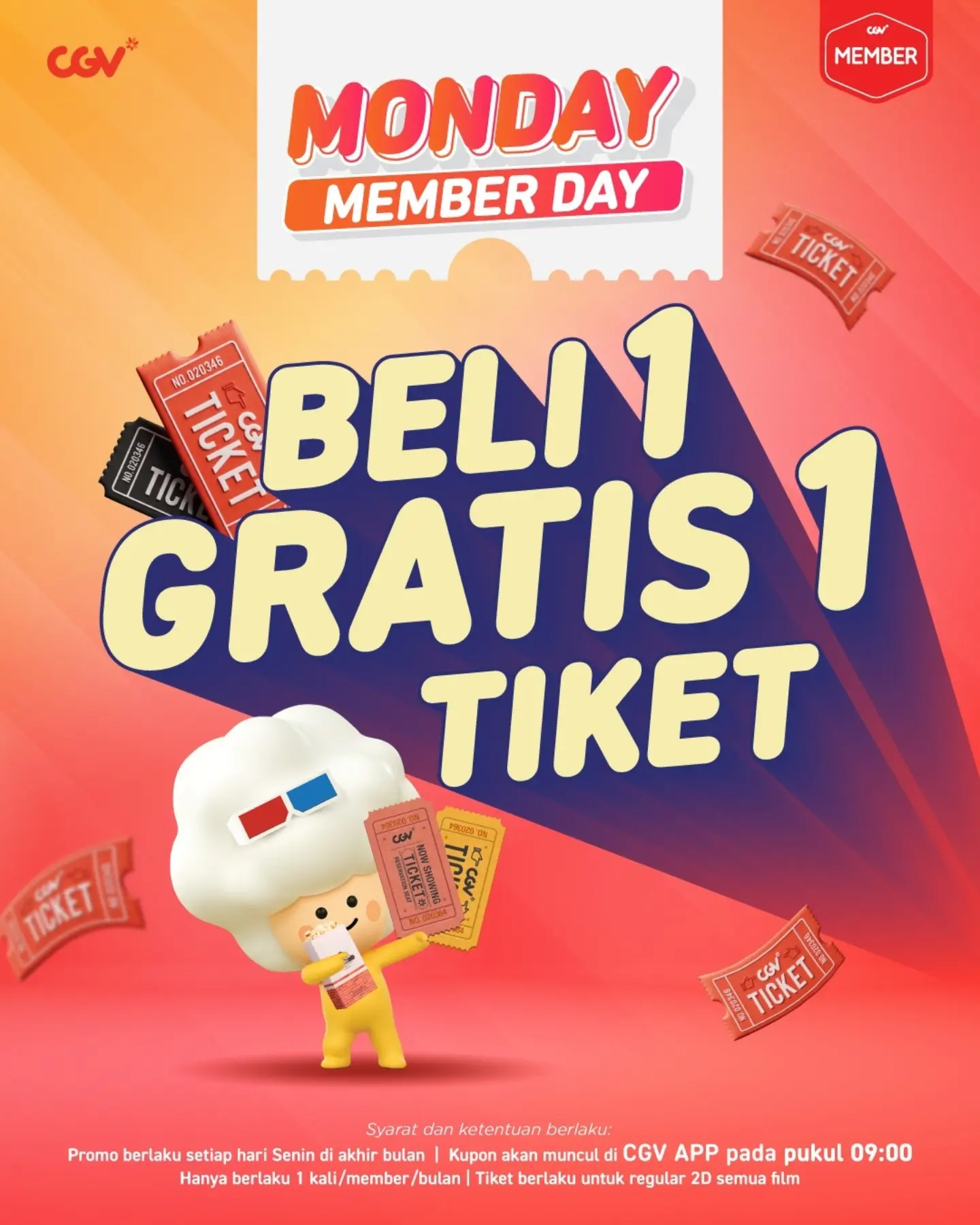 Beli 1 Gratis 1 Tiket CGV - Monday Member Day - Image 2