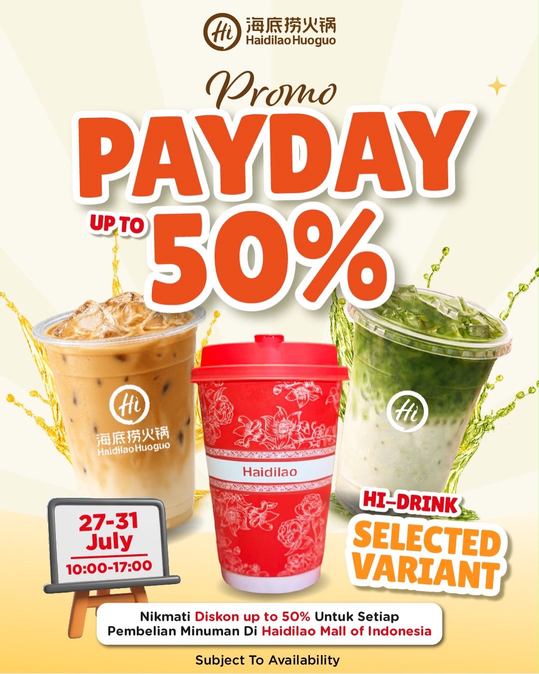 Minuman Pilihan 50% OFF di Haidilao Group 27-31 Juli - Image 3