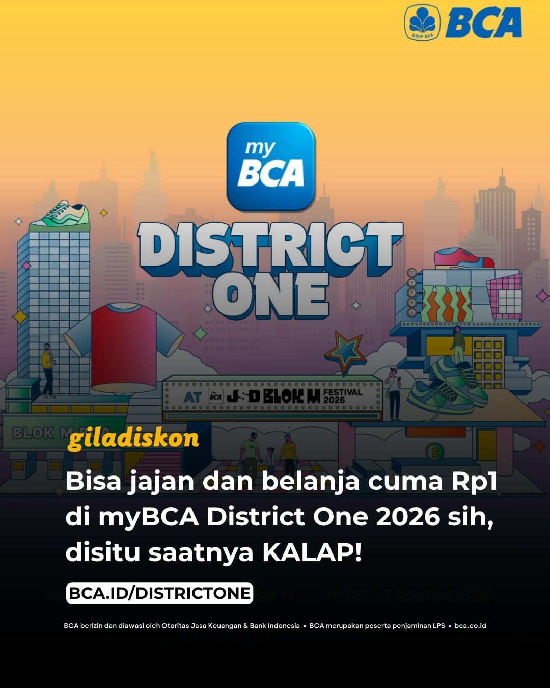 myBCA District One 2026: Jajanan Rp1, Tebus Murah Mulai Rp320rb
