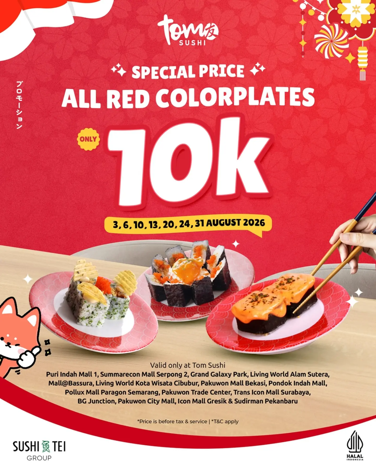 Red Colorplates Rp10rb, Berlaku Setiap Senin & Kamis di Agustus