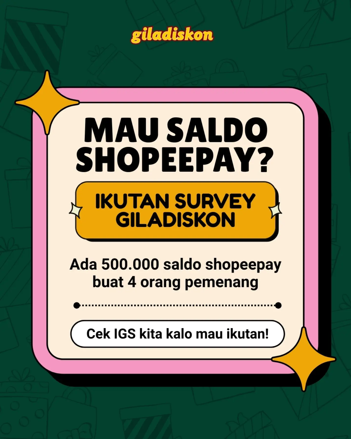 Menang 500 Ribu dari Giladiskon! Isi Survey di IG Story - Image 2