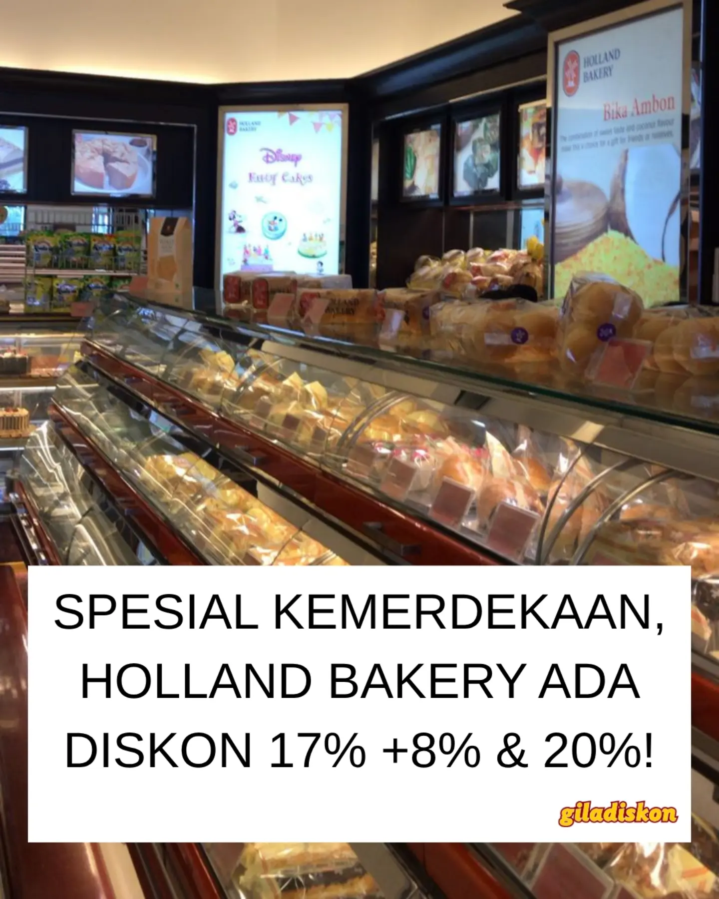 MERDEKA MAKIN HEMAT! Holland Bakery: Diskon 20% Outlet & 17+8% di App - Image 1