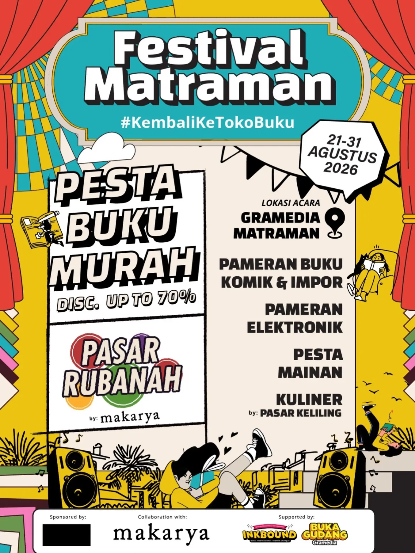 Festival Matraman: Pesta Buku Diskon 70% + Kuliner & Mainan! - Image 1