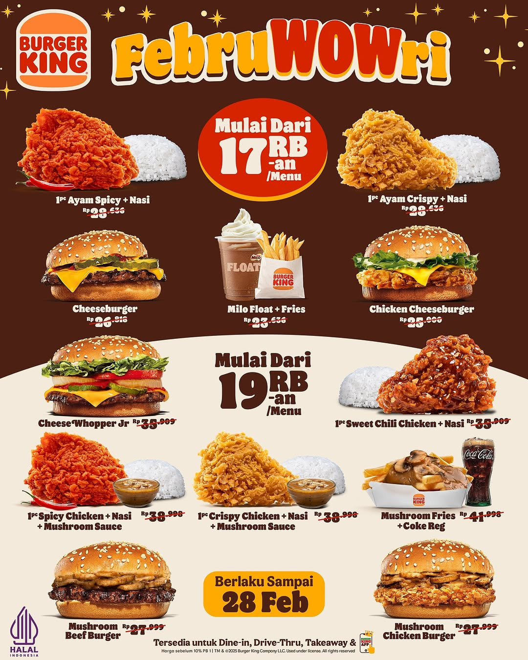 Promo Burger King FebruWOWri Mulai Dari Rp 17 Ribuan