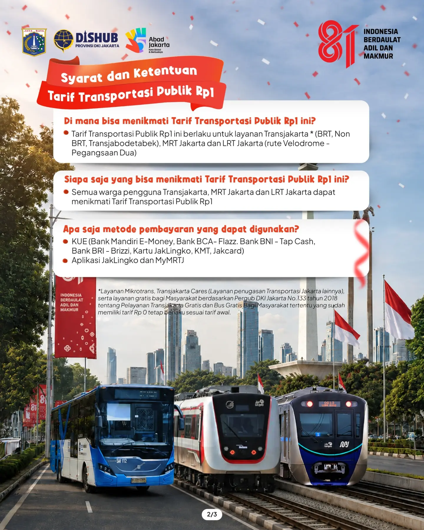 17 Agustus: Transportasi Publik Jakarta Rp1 - Image 3