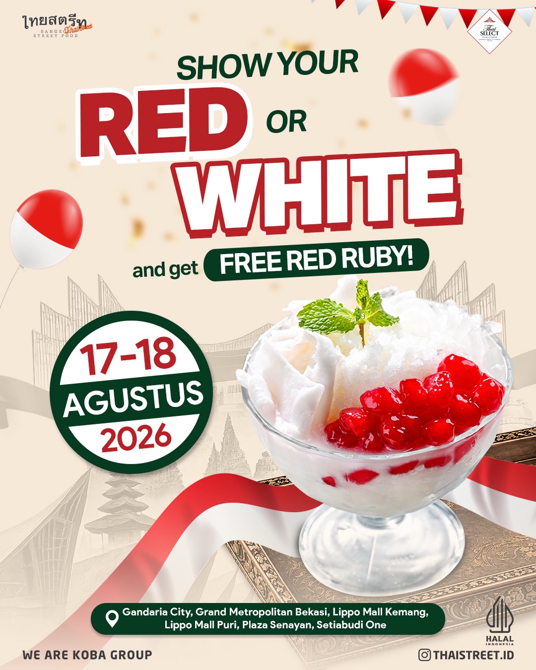 Free Red Ruby di Thai Street! Min. Belanja Rp150K, 17-18 Agt - Image 1
