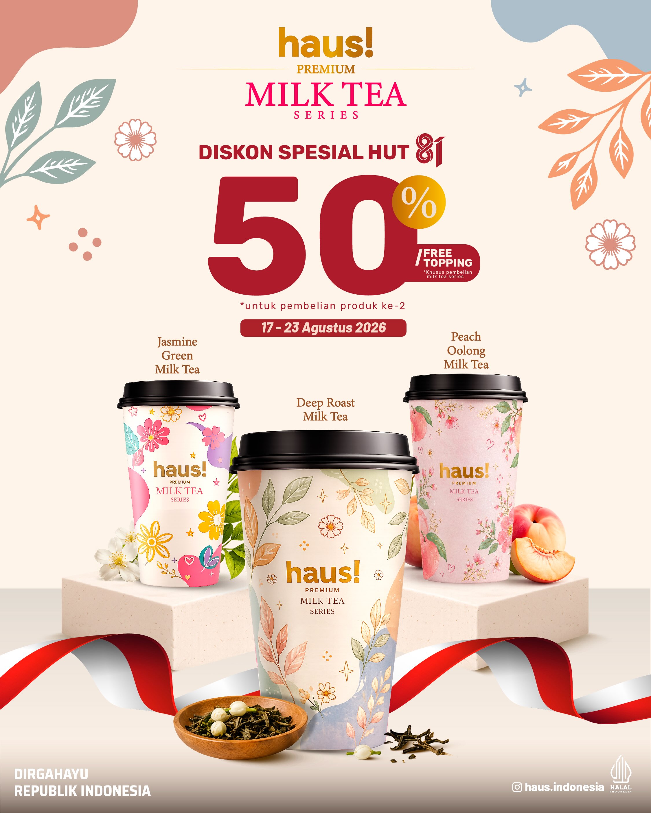 Promo 17-An Haus! Milk Tea Series: 50% OFF atau Free Topping - Image 2