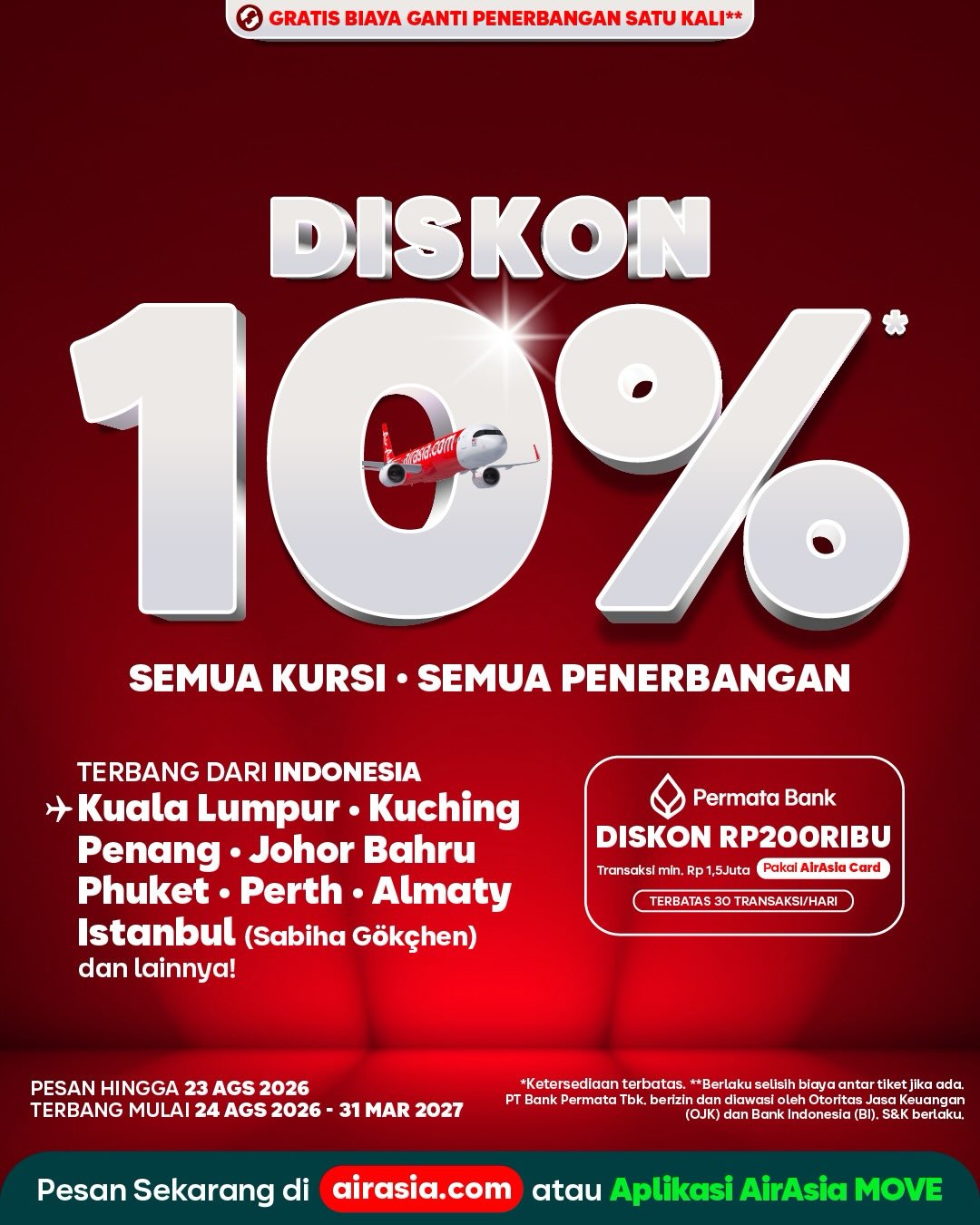 Terbang Hemat! Diskon 10% AirAsia Internasional + Rp200 Ribu - Image 2