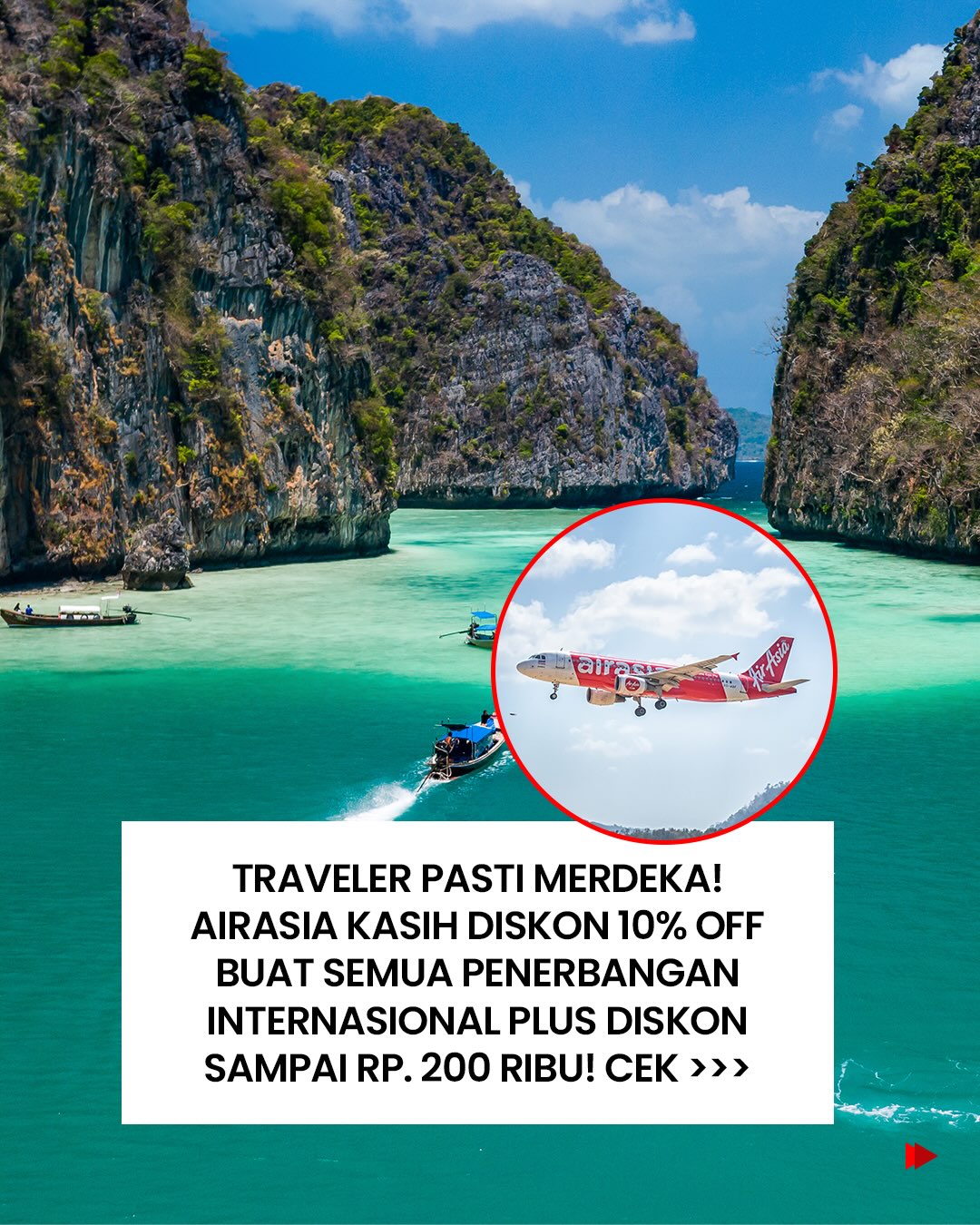 Terbang Hemat! Diskon 10% AirAsia Internasional + Rp200 Ribu