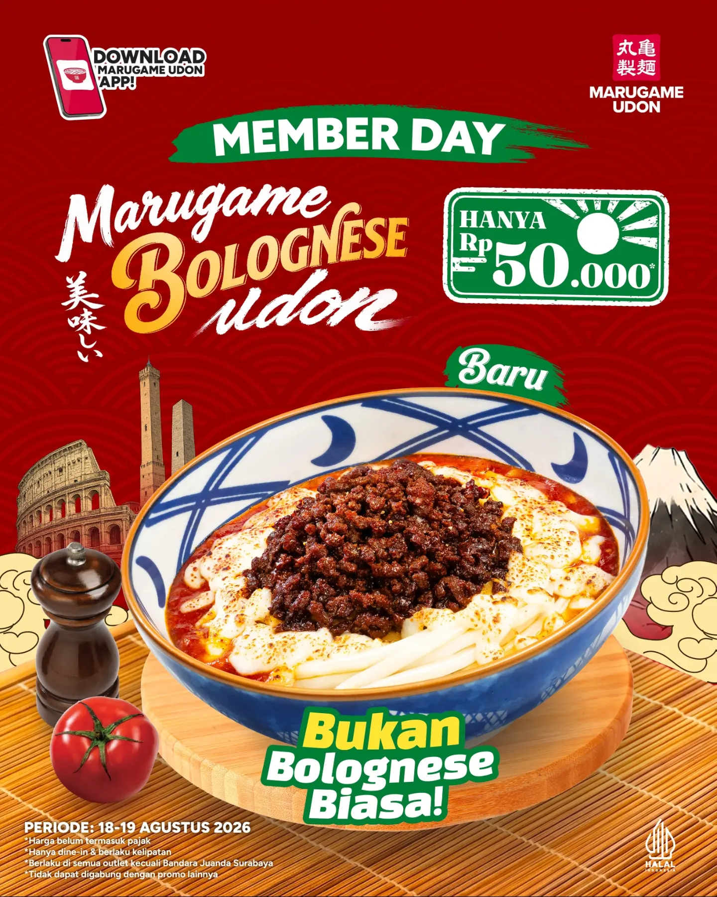 Member Day: Marugame Bolognese Udon Rp50rb - Image 1