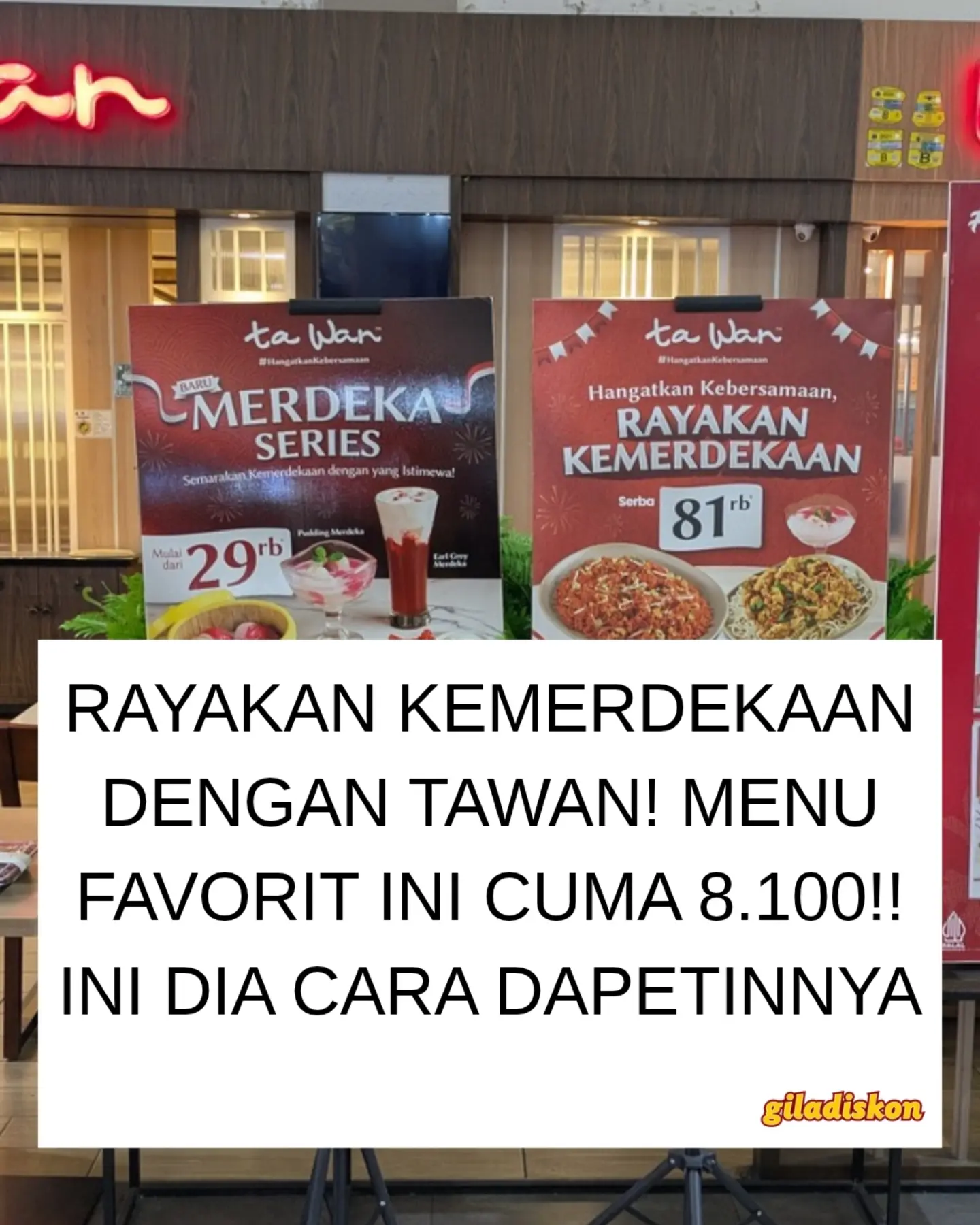 Promo 21 Agustus: Bubur Ayam Ta Wan Rp8.100