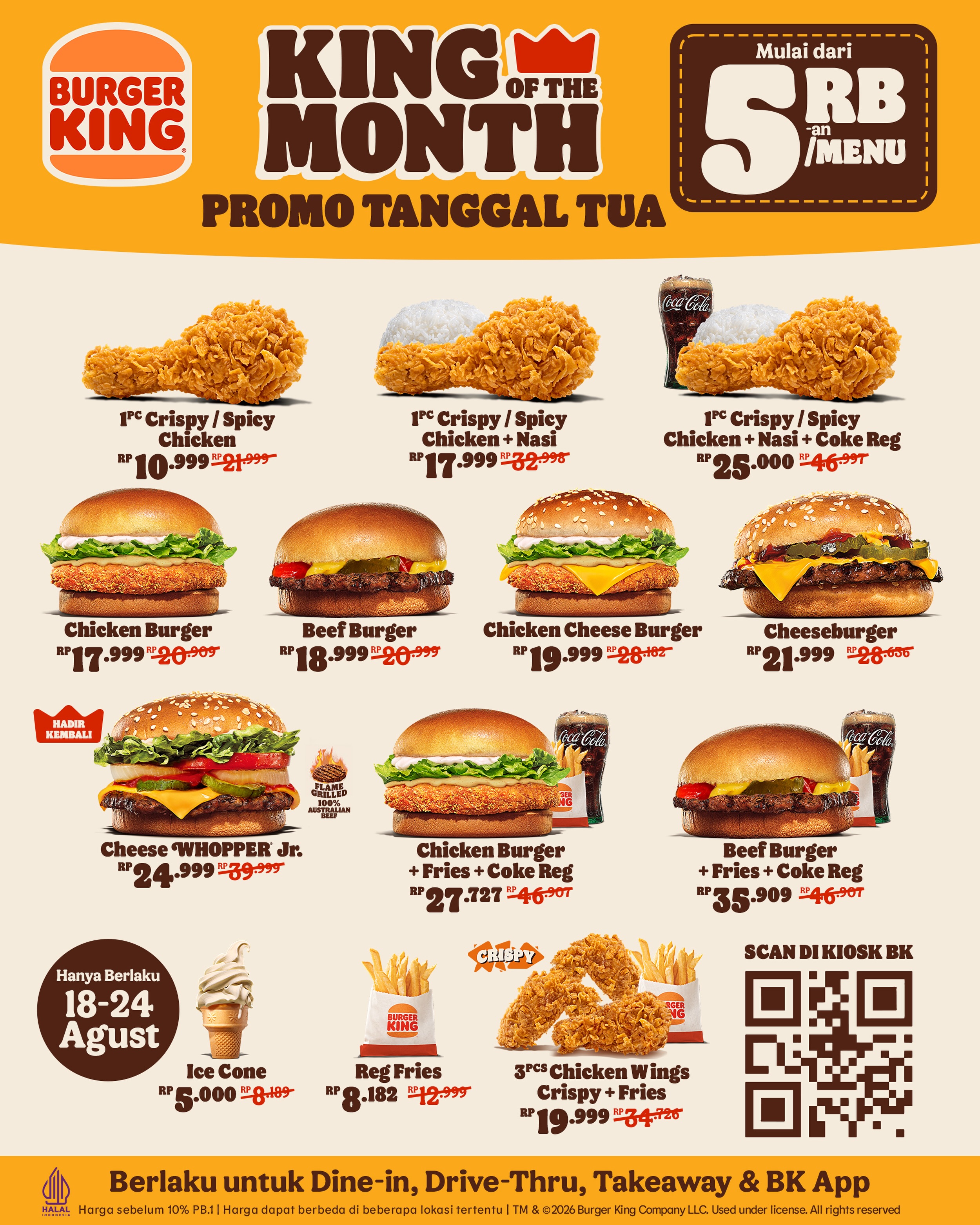 Promo Tanggal Tua Burger King: Menu Mulai Rp5 Ribuan - Image 1