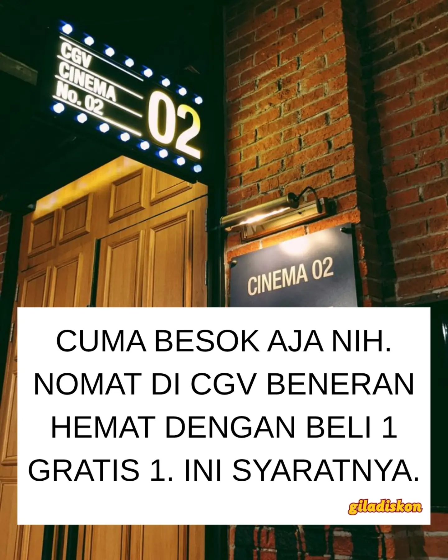 CGV Monday Member Day: Beli 1 Gratis 1 Tiket - Image 1